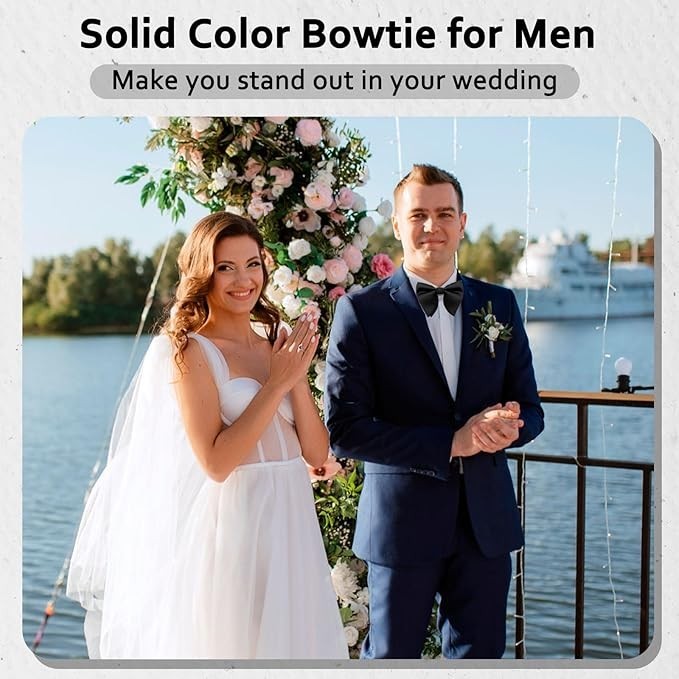 Oversized Bow Ties for Men, Mens Bow Tie Adjustable Clip on Pre-Tied Bowtie Soli