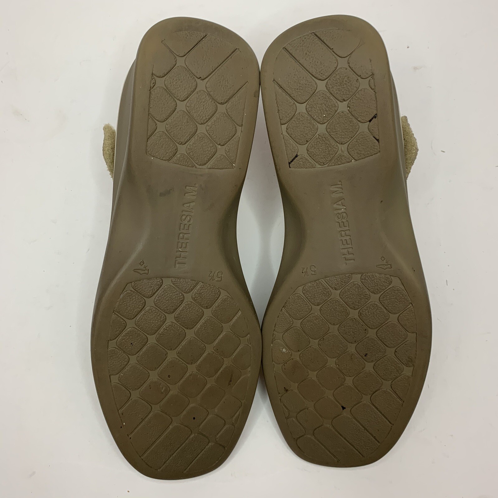 Fits By Theresia M Nubuck Leather Wedge Sandals Genua Two Strap 5.5 Women’s