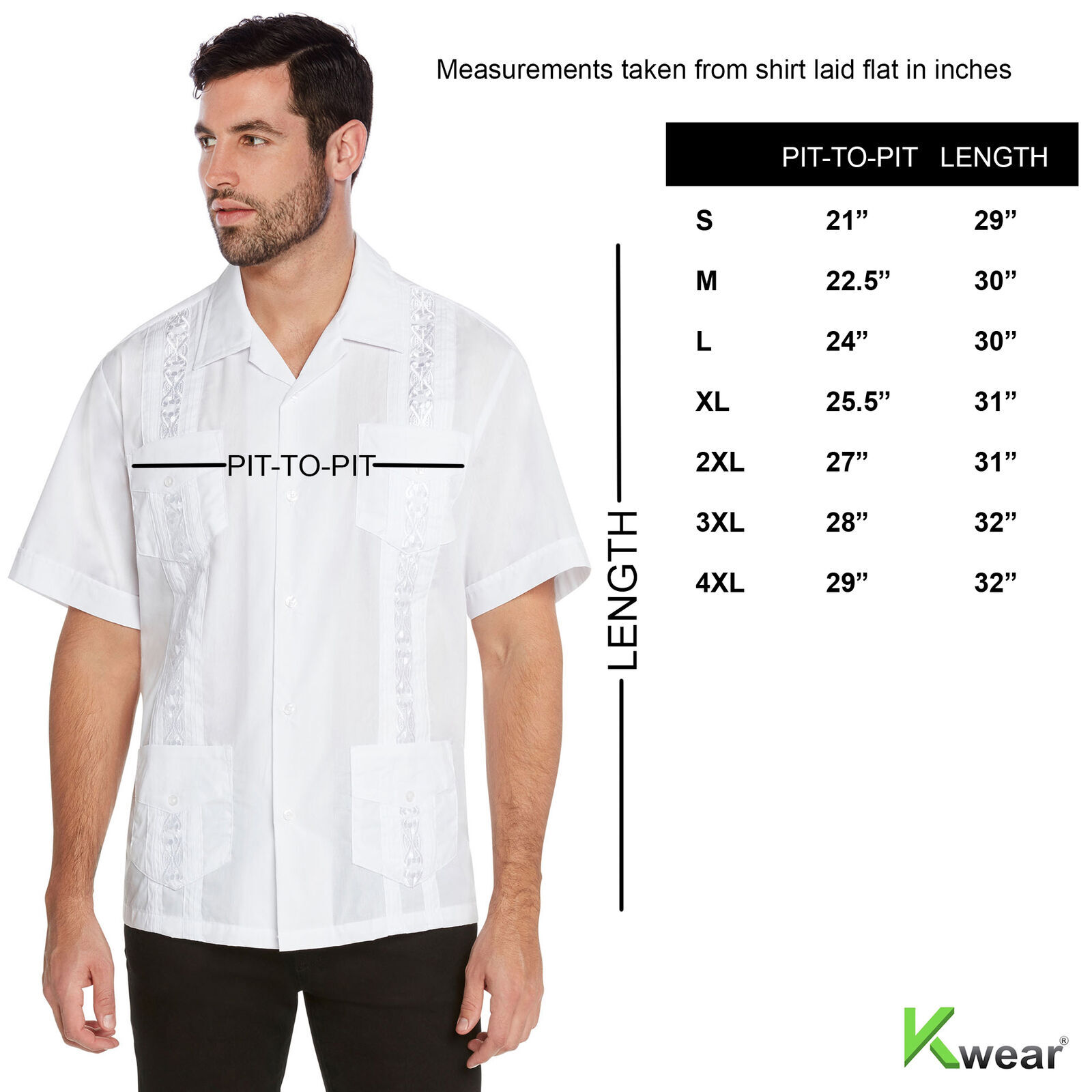 vkwear Men’s Guayabera Cuban Beach Wedding Casual Short Sleeve Dress Shirt
