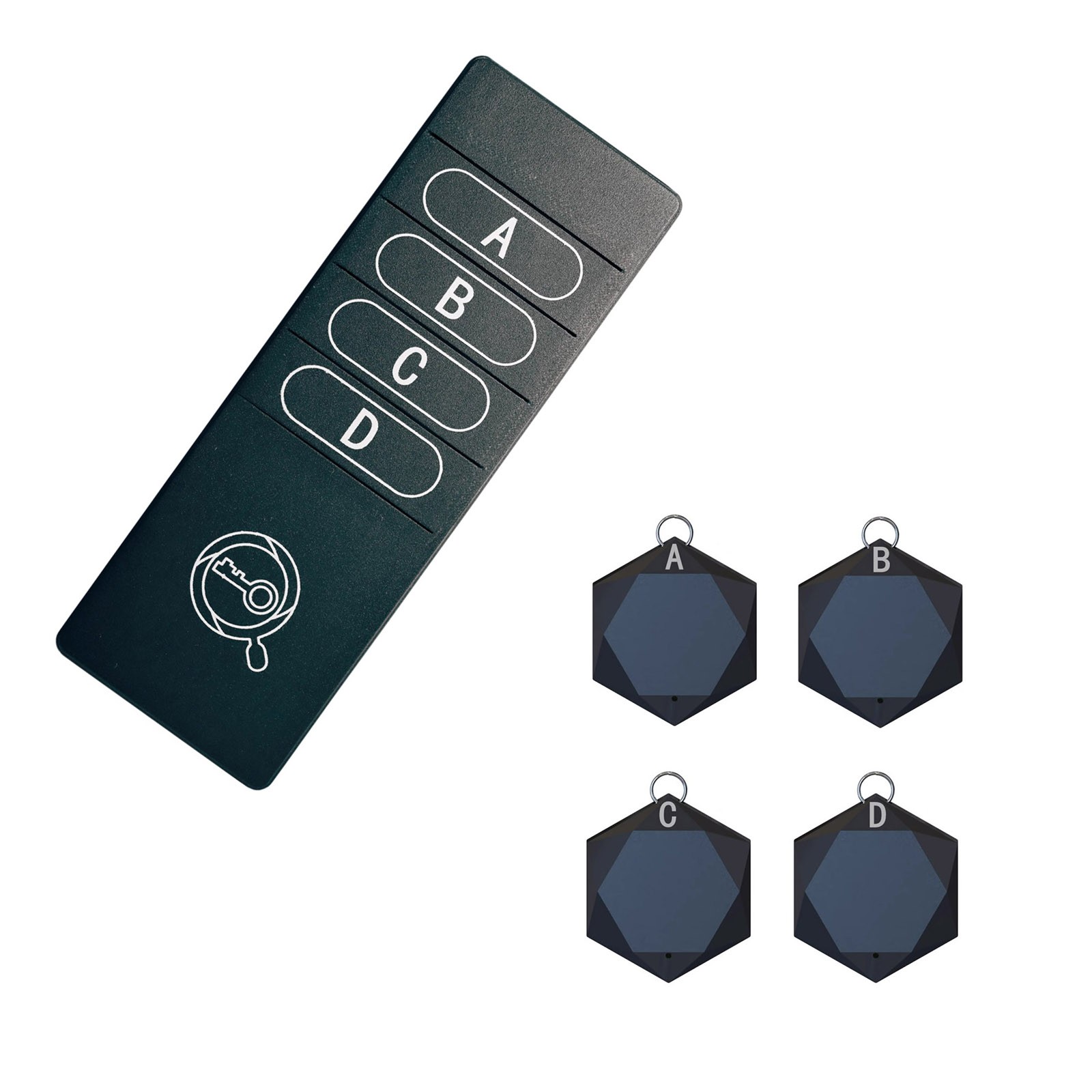 1 Set 4-in-1 Key Finder Wireless Alarm Anti Lost Key Wallet Tracker Accessories