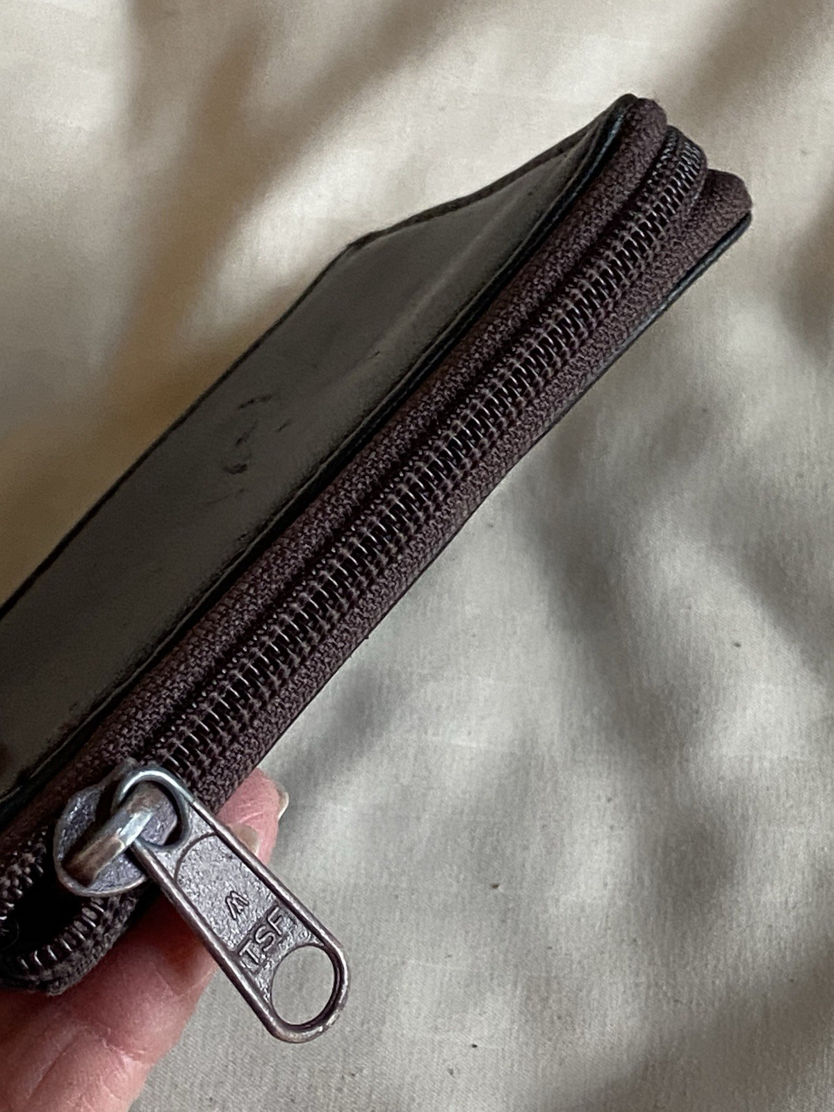 Men’s TSF Brown Genuine Leather Zipper/Zip Around Bifold Wallet