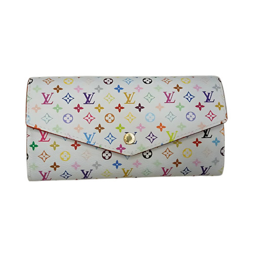 Louis Vuitton White Multicolor Takashi Murakami Sarah Long Wallet Pink Interior