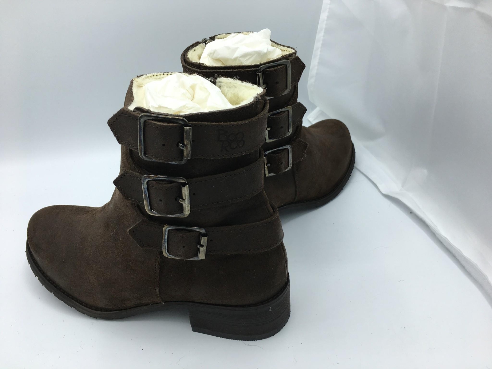 BooRoo Women’s Jules Ankle Boots (1390,1393) Dk Brown Oiled Suede Ret. $125