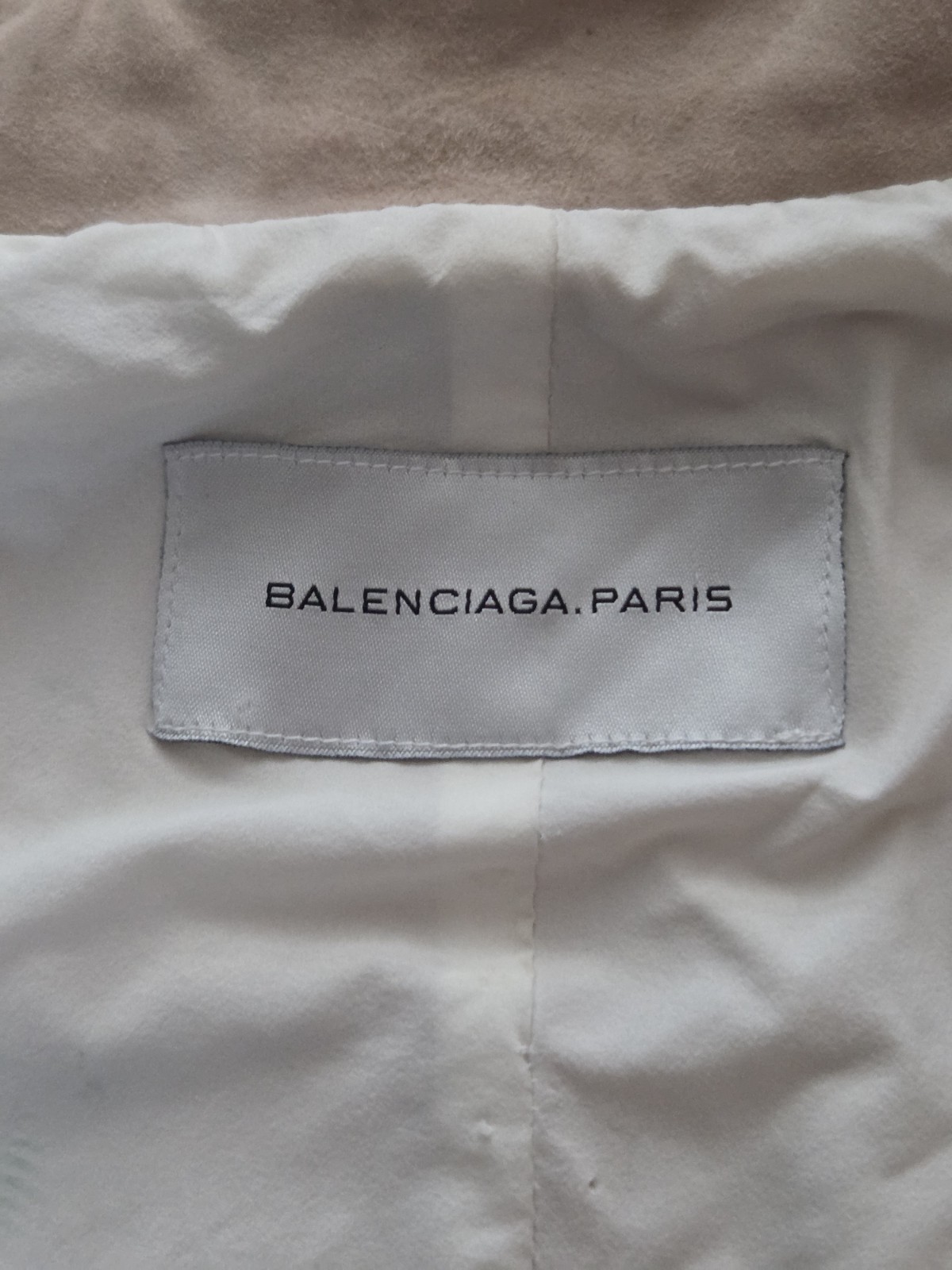 🩷Balenciaga Paris Nude Blush Suede Leather Jacket Smocked Knit Trim Ghesquiere