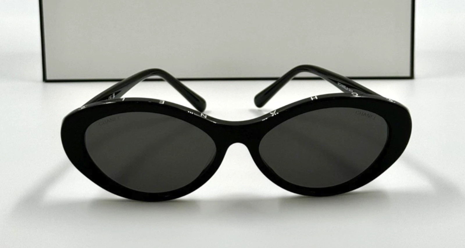 chanel sunglasses for women 5416 oval black frame / gray lens 57-17-140