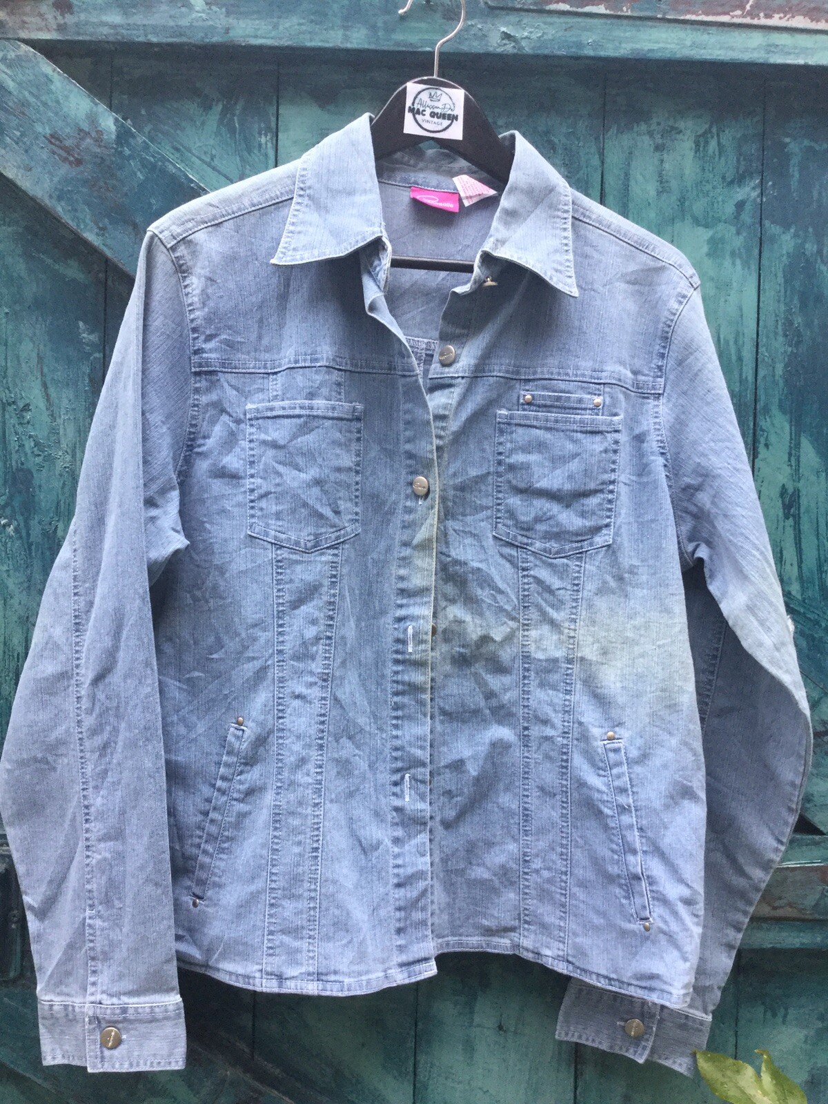 Womens Denim Jacket Blue Vintage Western Unique Vintage Designer Free U.K. PP