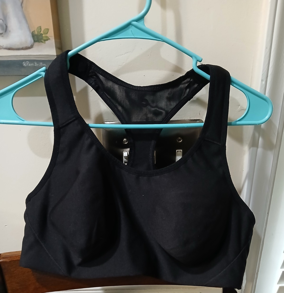 Avia Women’s Black Racerback Sports Bra XL C Cup Wireless High Support