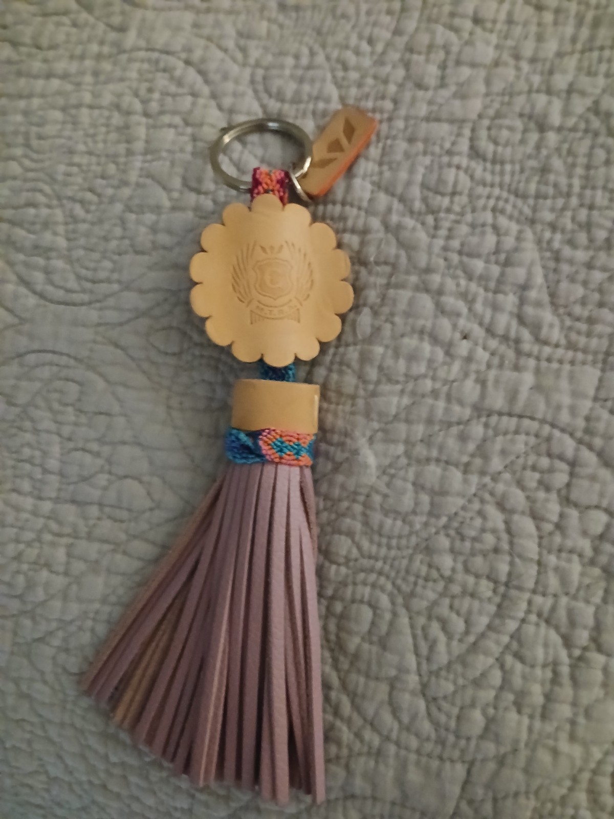 Consuela Tassel Key Chain Key Ring Charm Pendant Leather Metal Women Multicolor