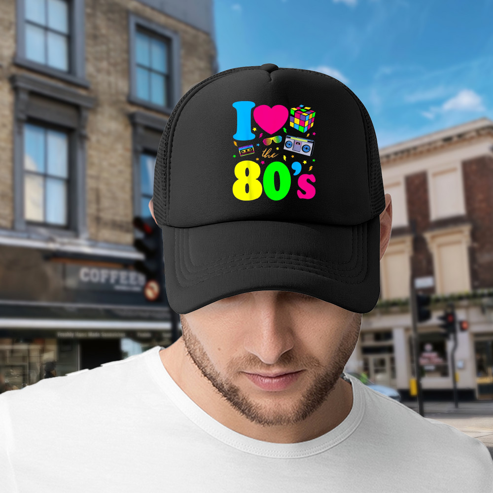 Custom Text Logo Trucker Hat Retro Black Mesh Snapback Personalized Gift Cap