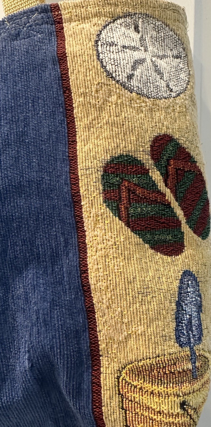 Unique Handmade Lined Tote Bag Beach Themed With 2 Side Pockets