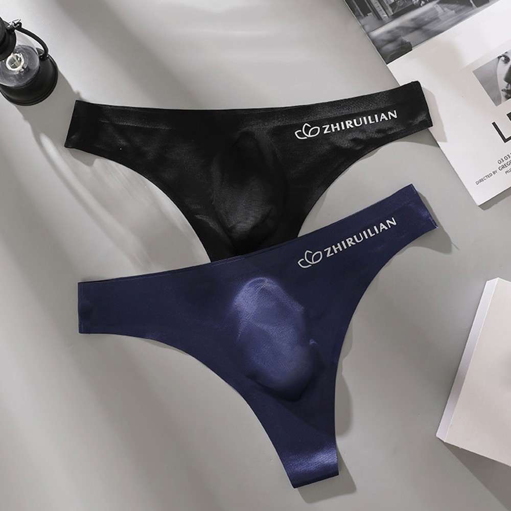 Men Sexy Seamless Briefs Thong Underwear Low Waist Comfortable Thin Underpant US