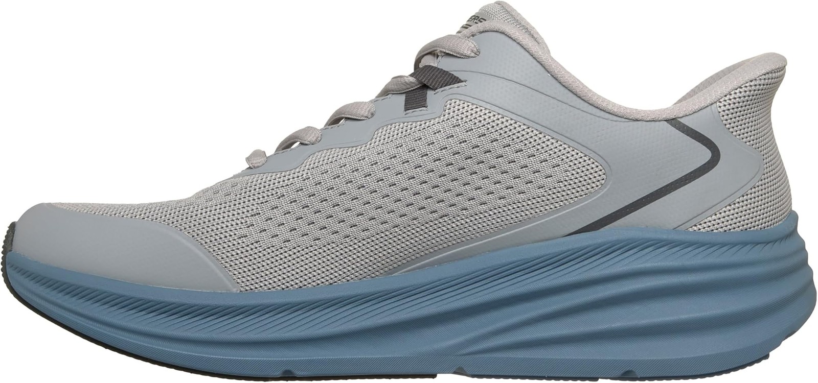 Skechers Mens Bobs Skillz Slip-ins Sneaker – Grey/Blue – 13 D – Medium