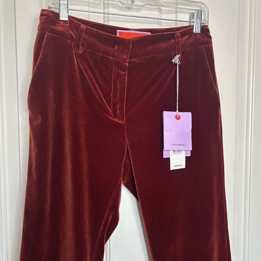 NWT LA DoubleJ Rich Coat 24-7 Velvet Solid Pants in Terracotta size S