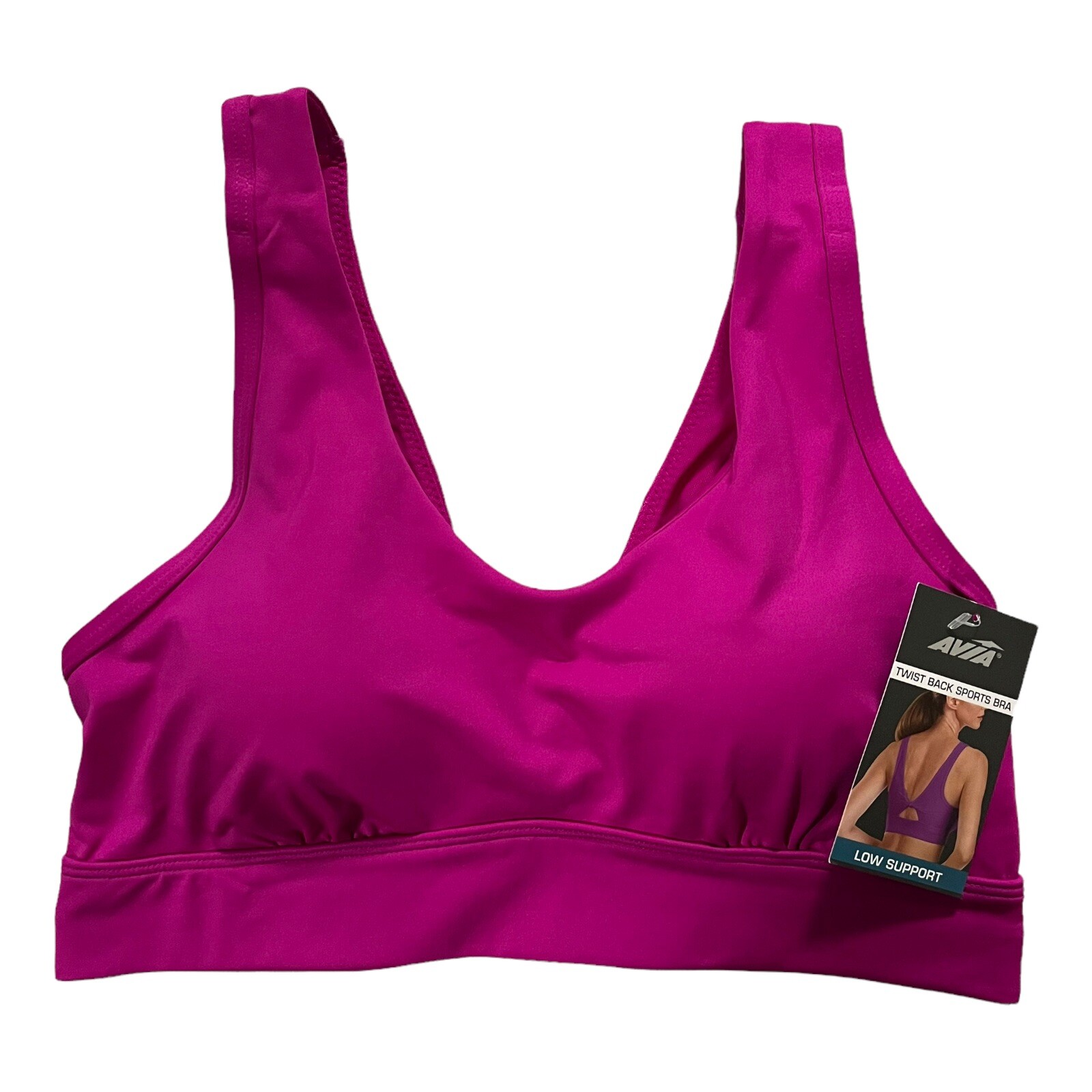 Avia Womens Activewear Sport Bra Size S-L Multicolor Twist Back Low Support