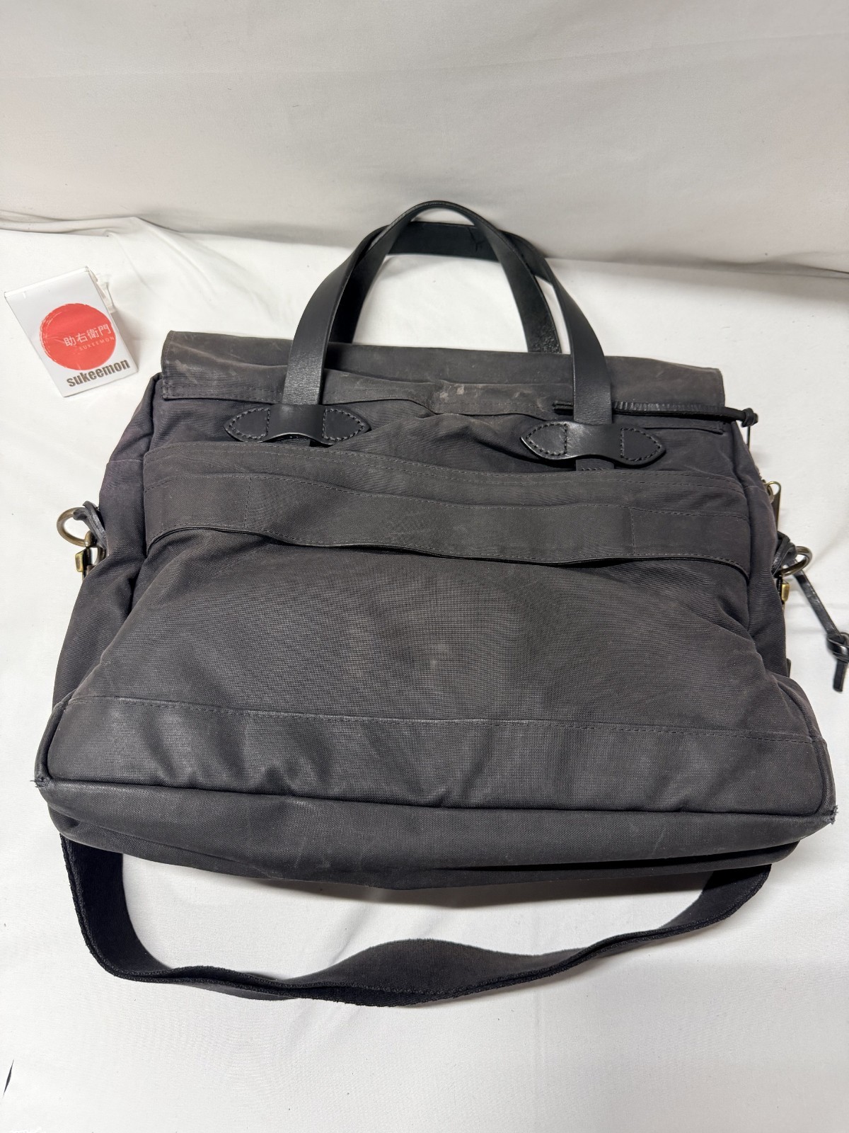 Filson 24 Hour Bag Tin Cloth Briefcase Black Made In USA Waxed Cotton