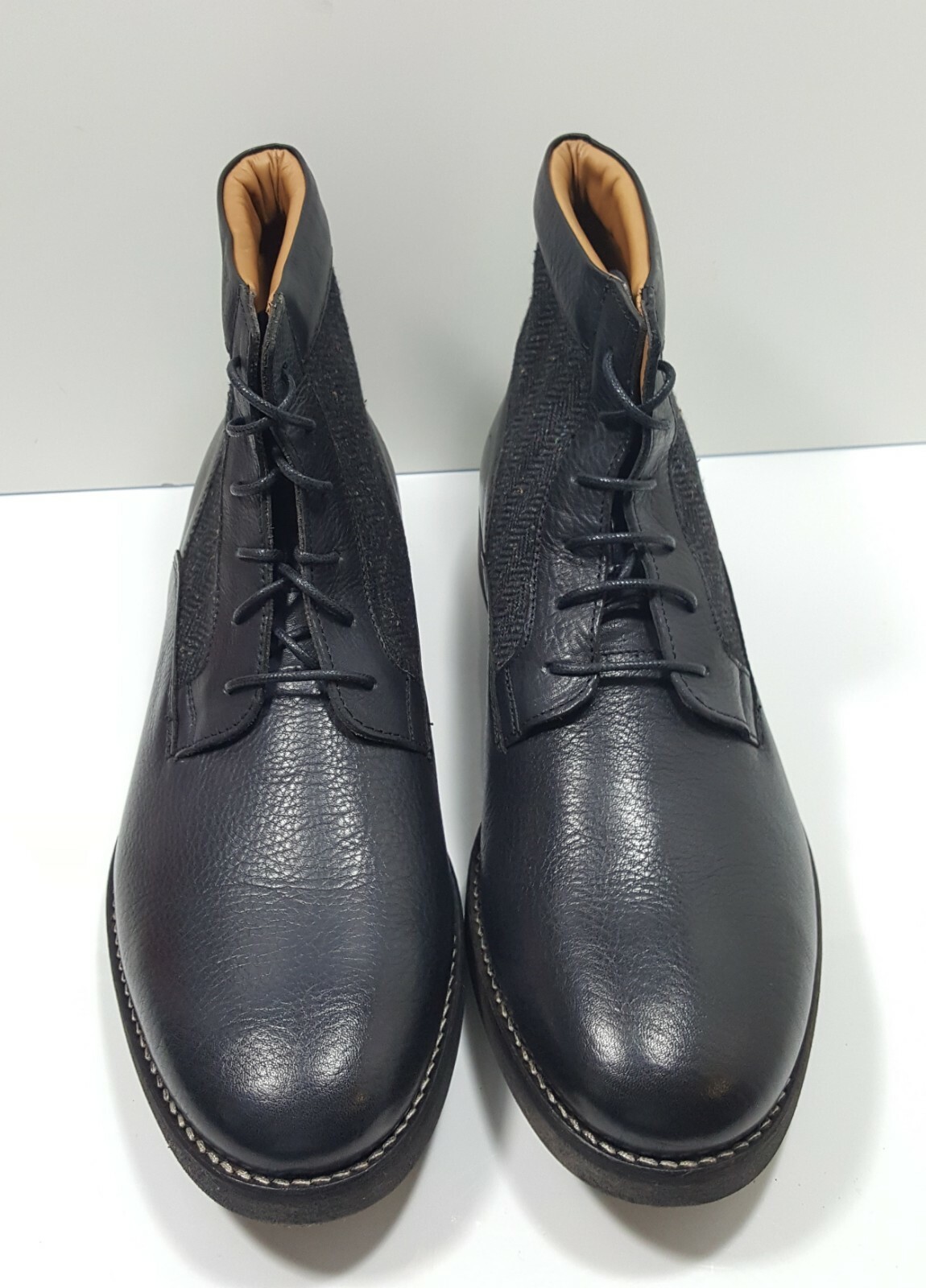 Modern Vintage Casual Black Leather Lace Up Ankle Chukka Boots Mens 10.5 $325