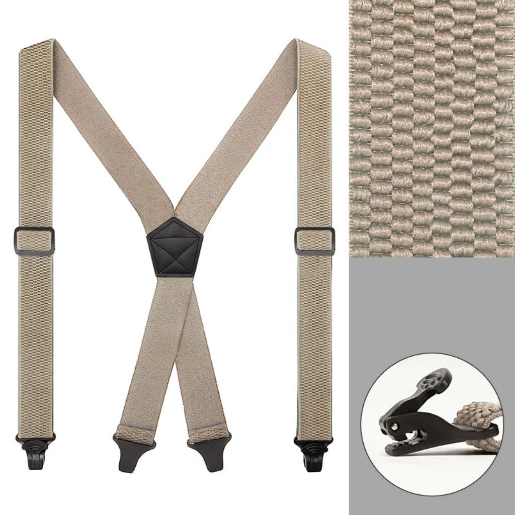 Heavy Duty Elastic Suspenders for Men Trouser Pants Braces Strap Work Belt