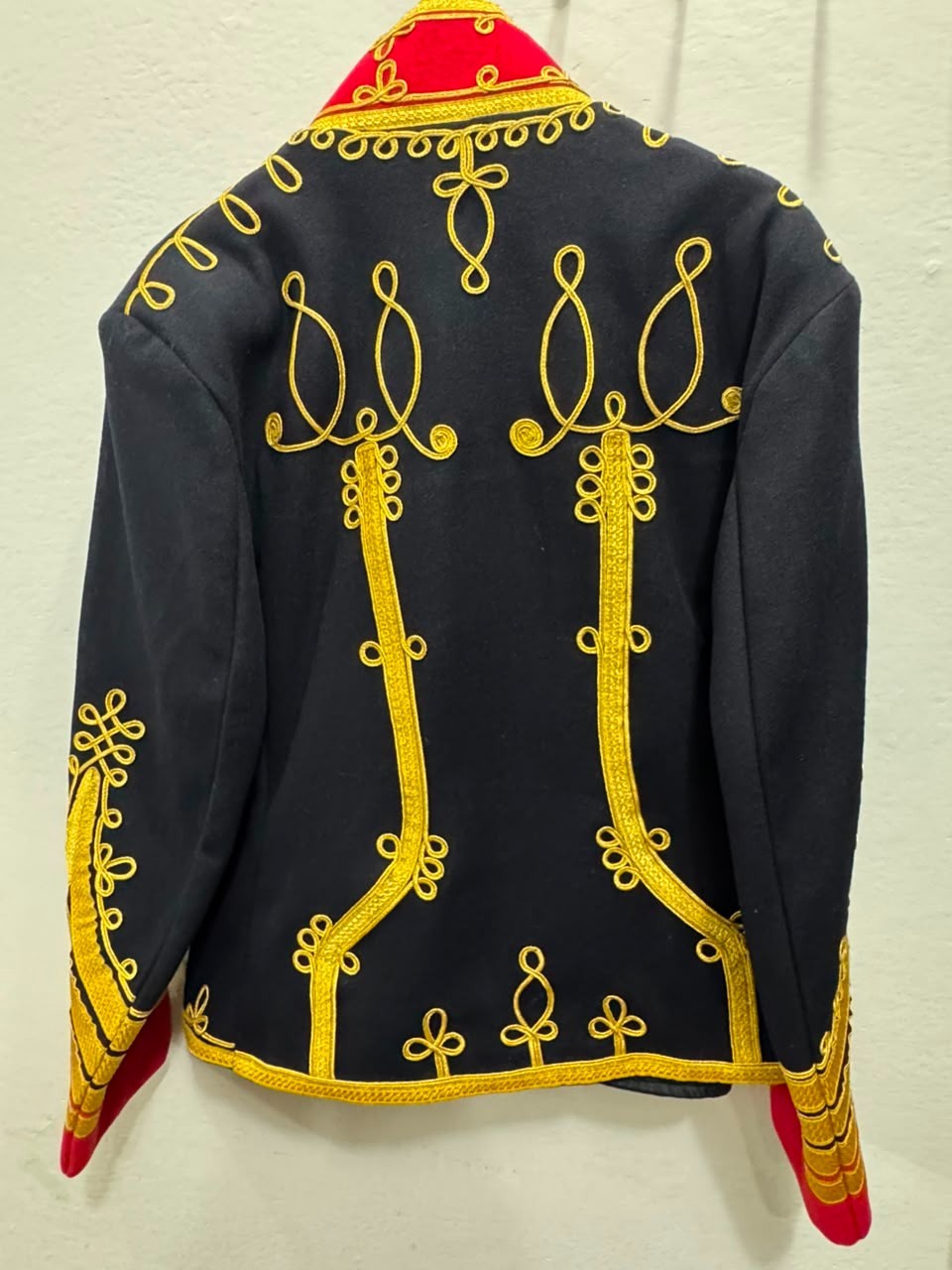 Black Hussar Military Band Jacket Gold Braid Napoleonic Parade Uniform Coat Slim