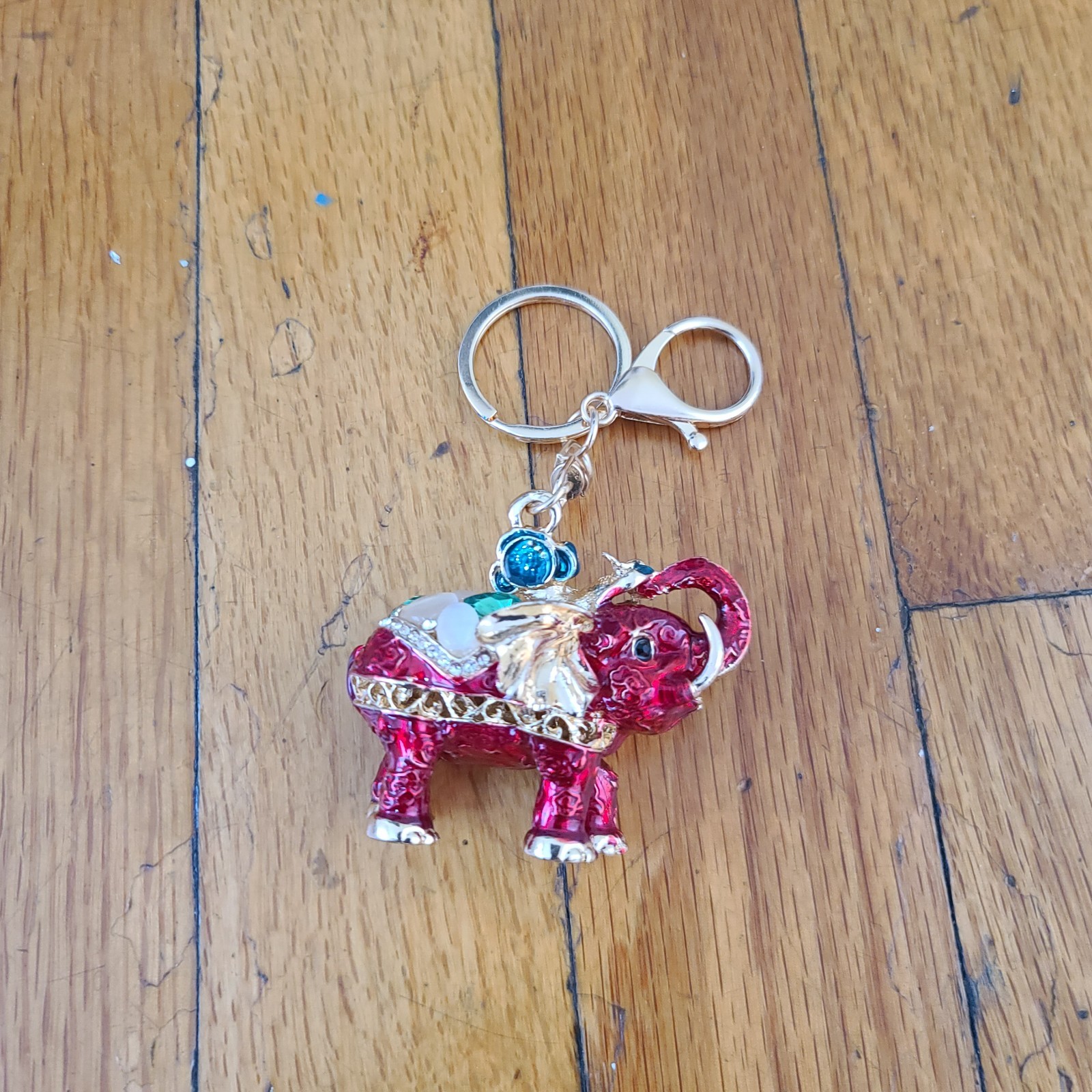 3D Cute Crystal Opal Elephant Pendant KeyChain Handbag Keyring Unisex Gift