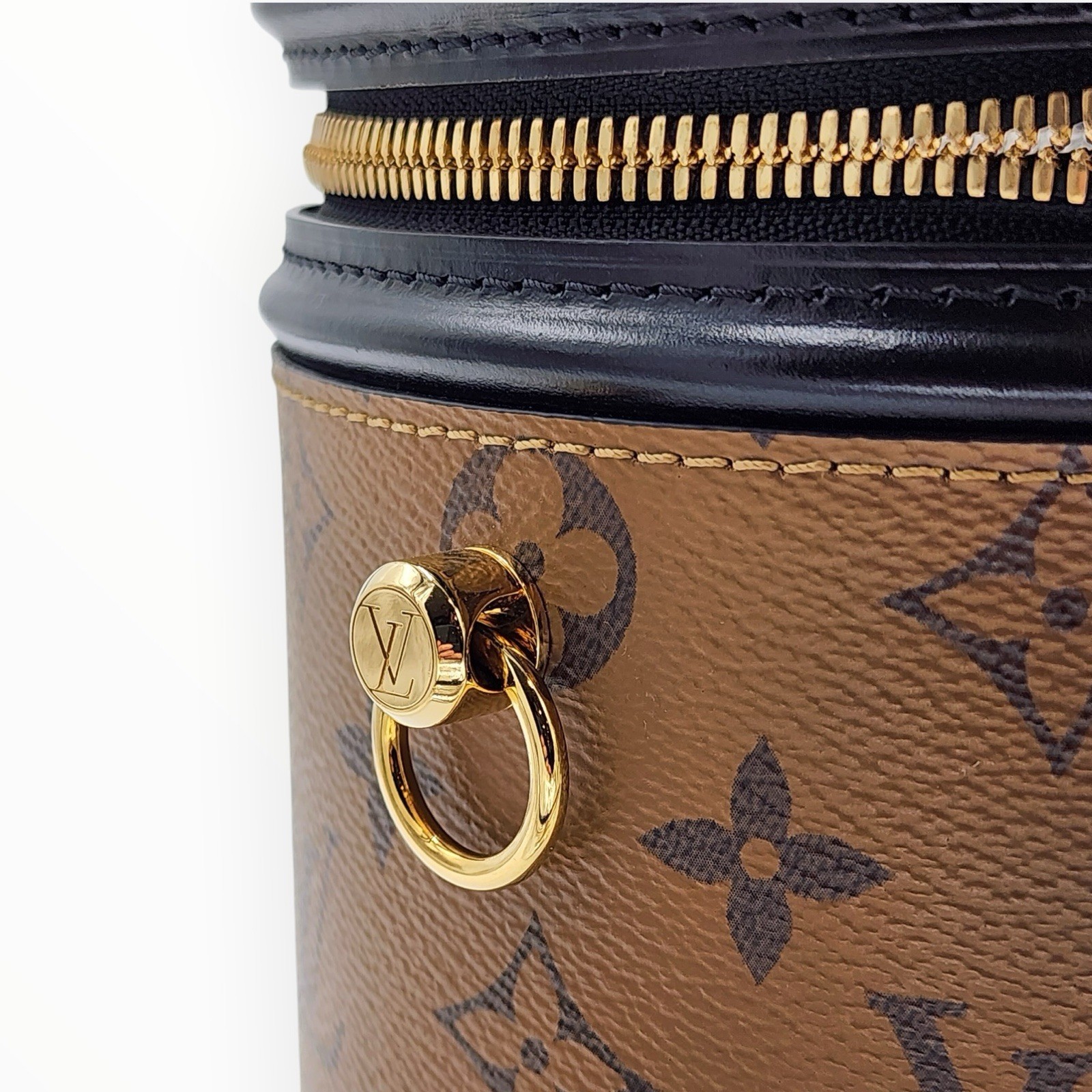 Authentic Louis Vuitton Cannes Reverse Monogram Vanity Bag Gold HW w/ Strap