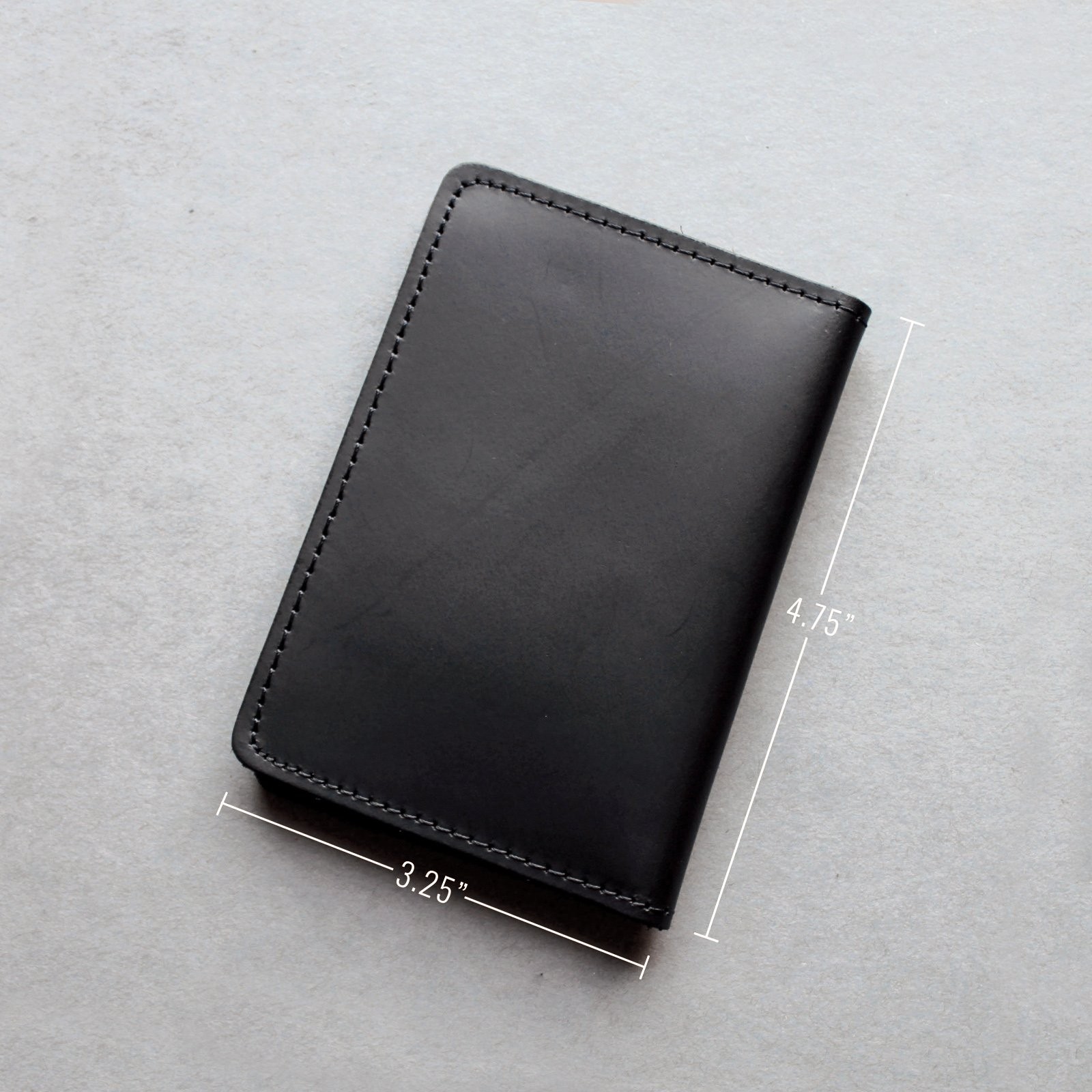 ASR Federal Heavy Duty Black Leather Double ID Holder – Fits 2 Standard IDs