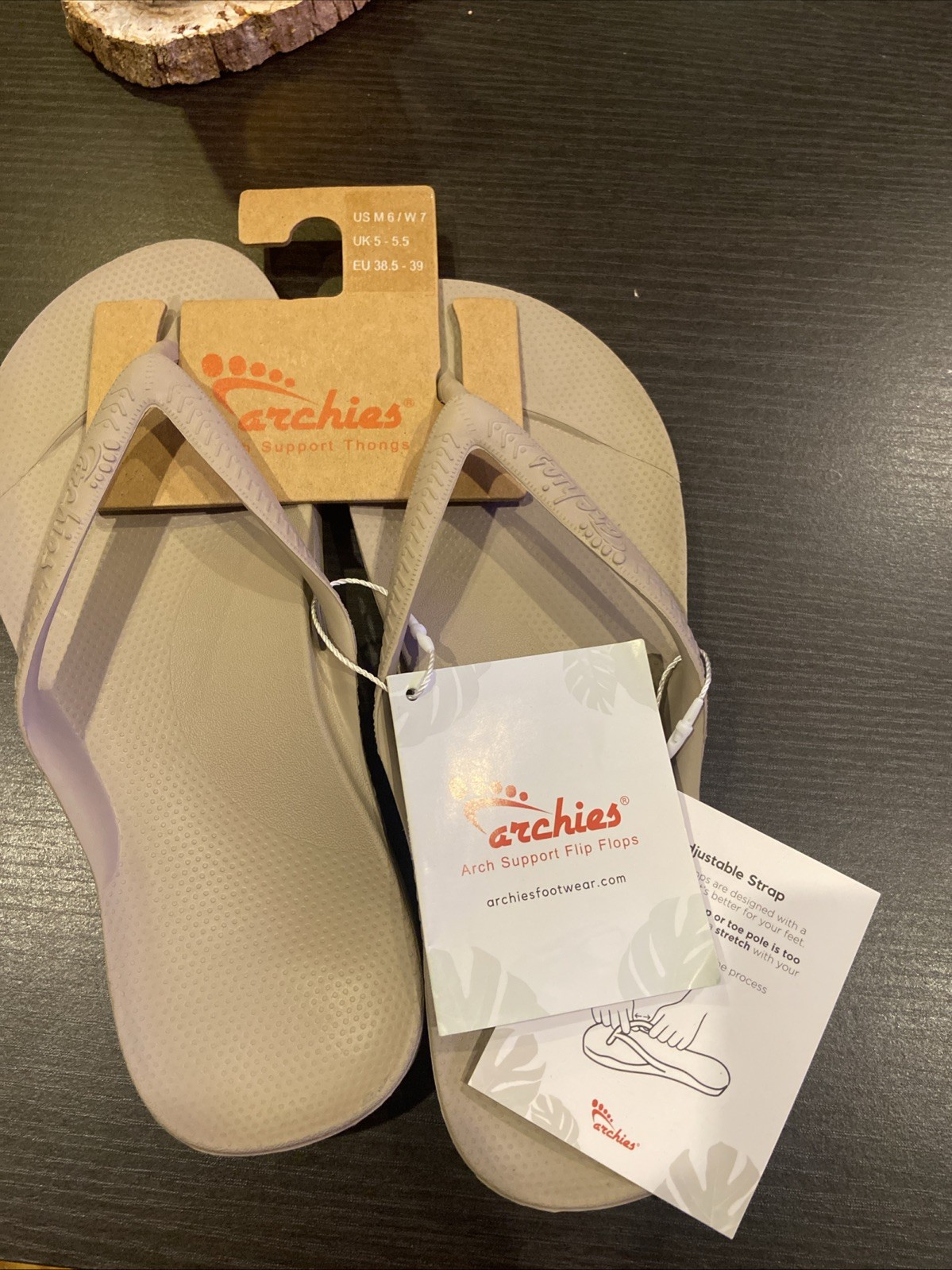 Size 7 Women’s Archies, Arch Support Flip Flop ARCHFLIP-TAUPE Taupe SYNTHETIC