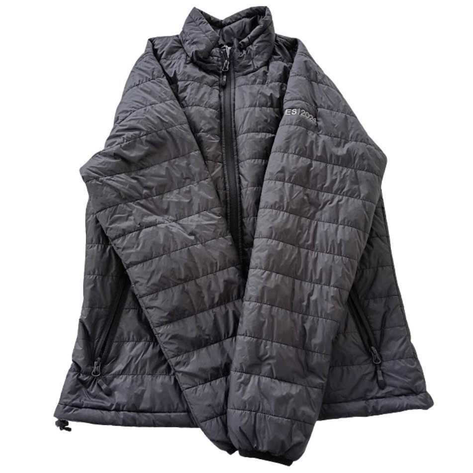 SMES Black Puffer Jacket Lightweight Full Zip Quilted Year Round Gorpcore Pack