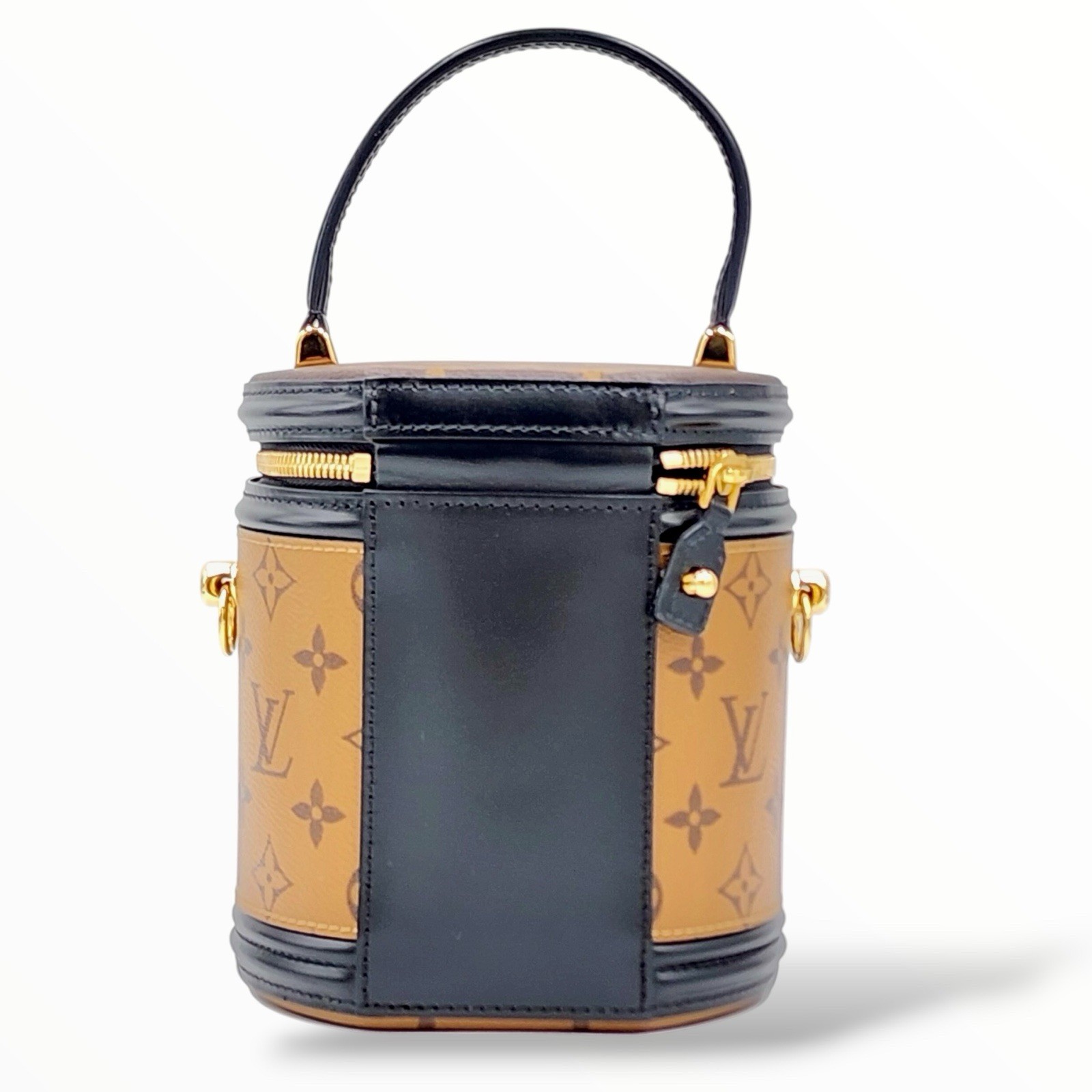 Authentic Louis Vuitton Cannes Reverse Monogram Vanity Bag Gold HW w/ Strap