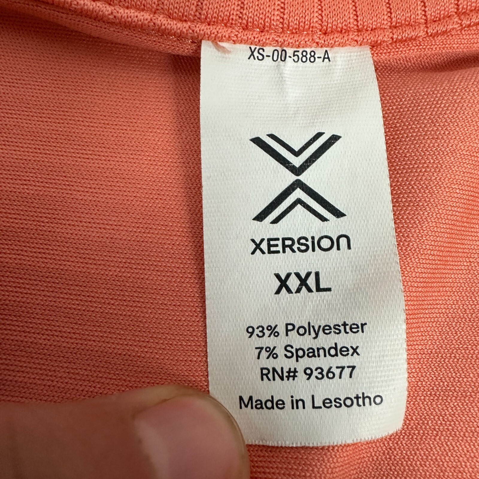 Xersion Womens Coral Ribbed Polo Shirt Size XXL Polyester Spandex Blend