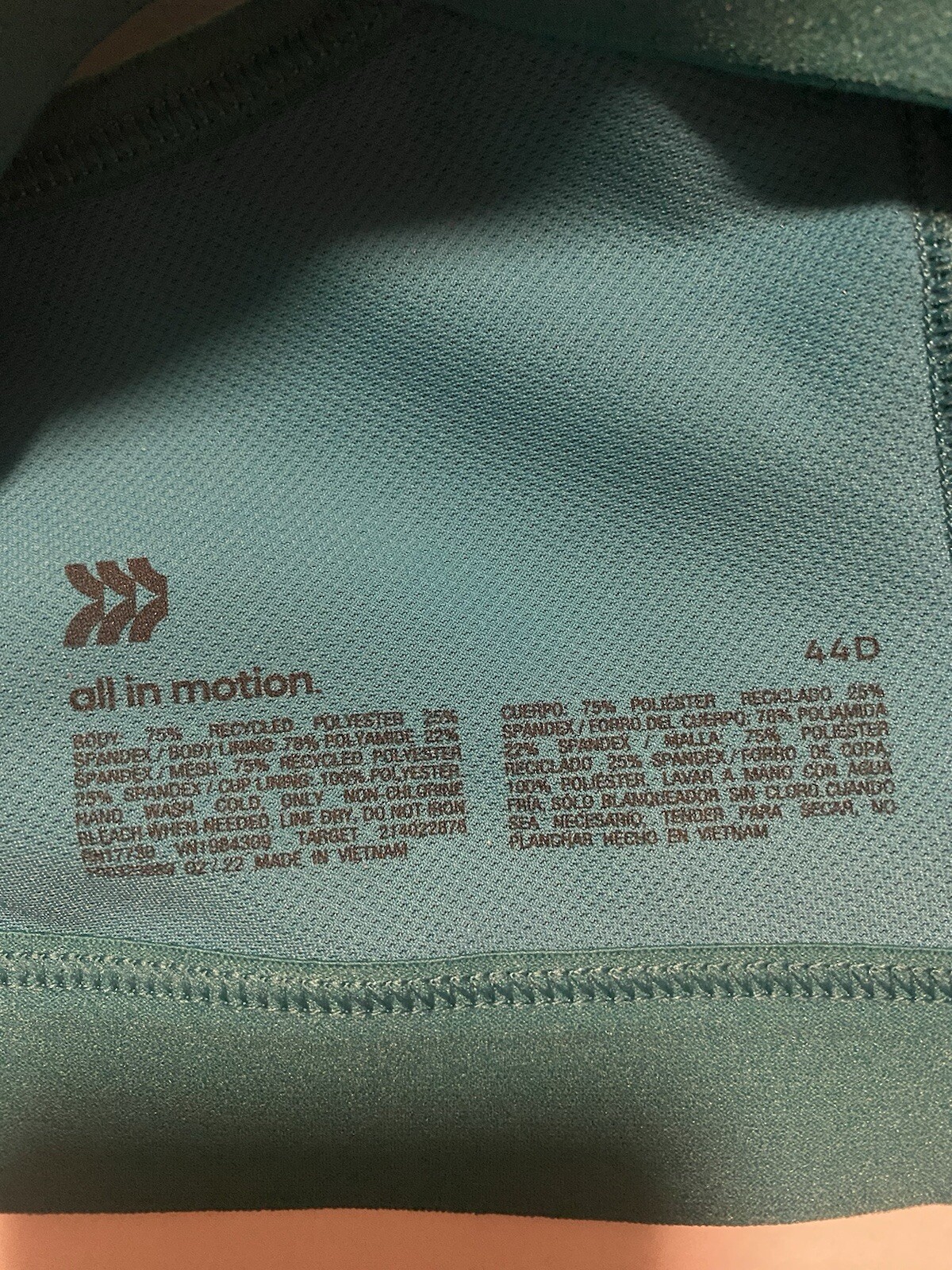 44D All in Motion Womens High Support Sculpt Zip-Front Mesh Crossback Sports Bra