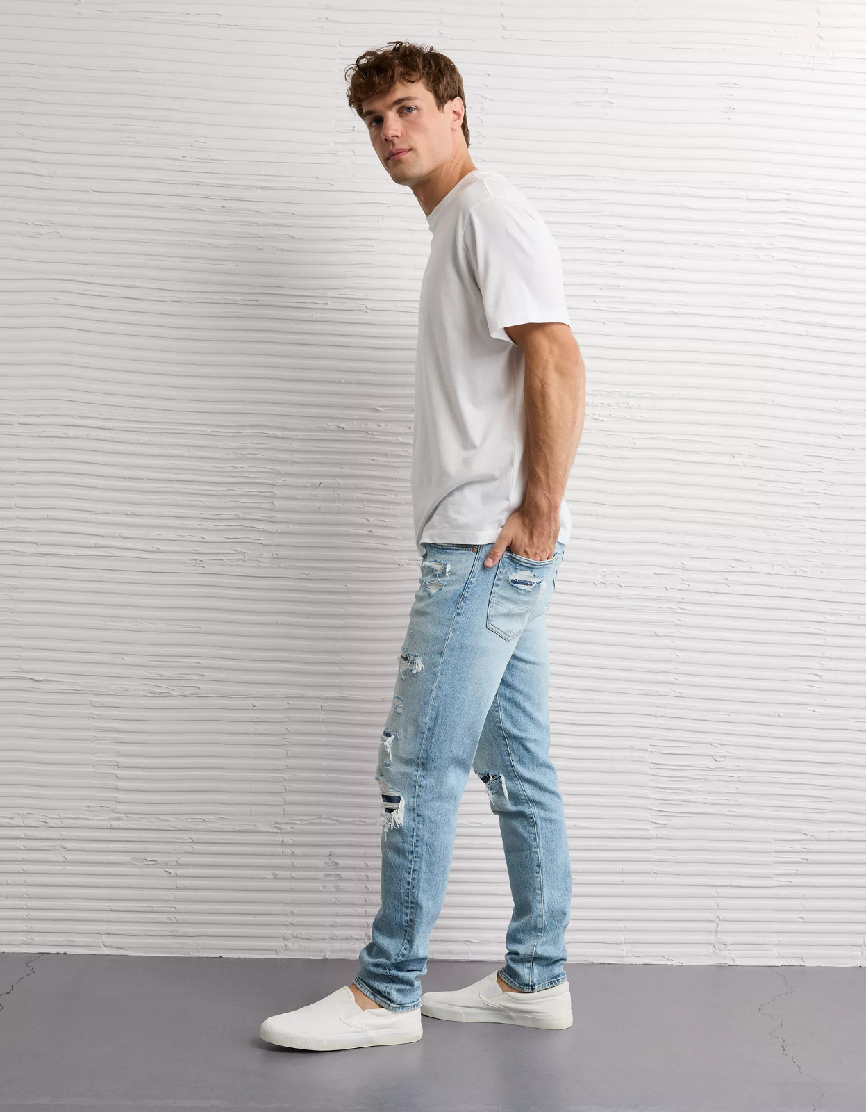 American Eagle AirFlex Plus Patched Athletic Fit Jean