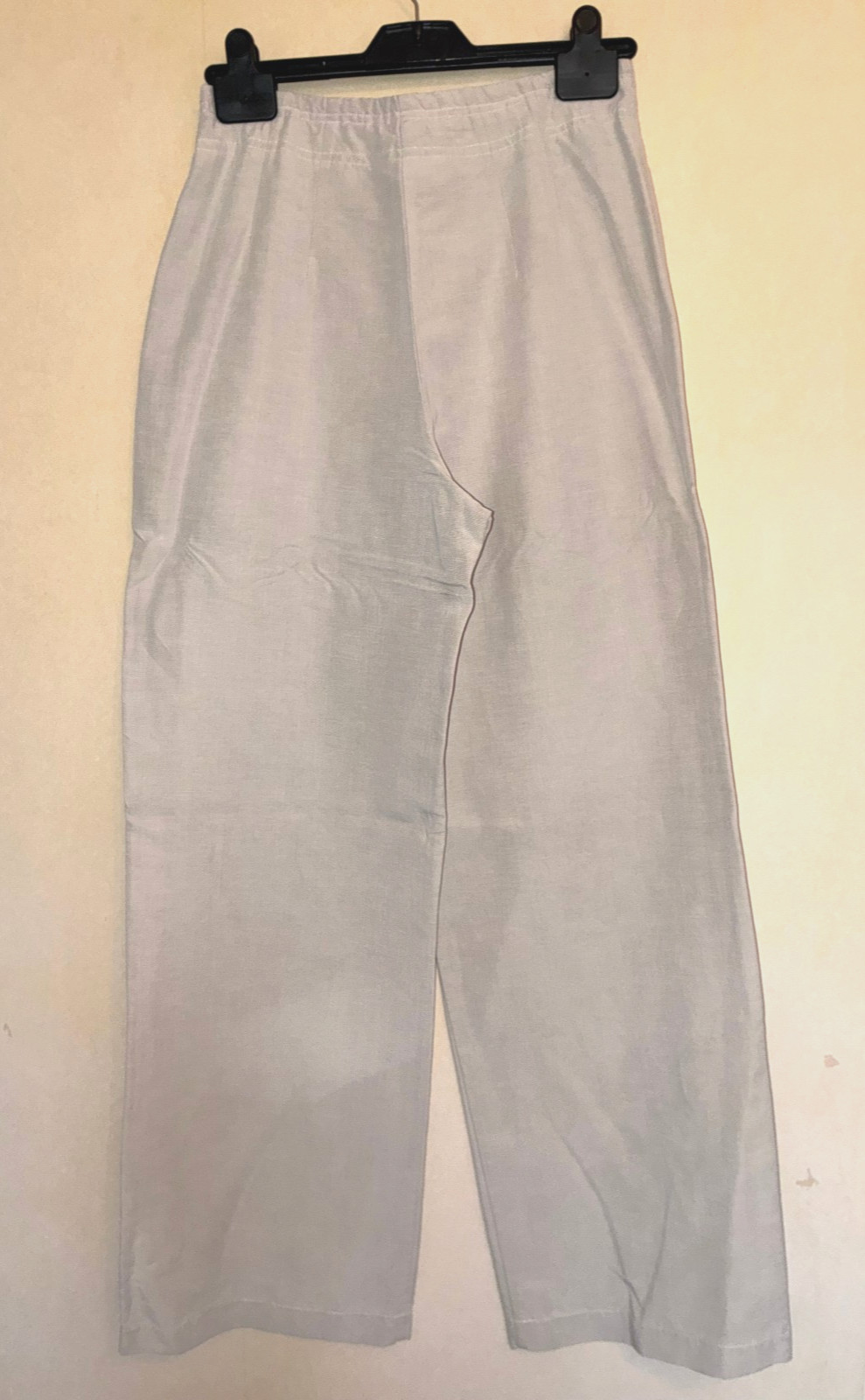 Natural Beige Casual Trouser. George 10. Draw Waist. Straight Leg. Linen Blend