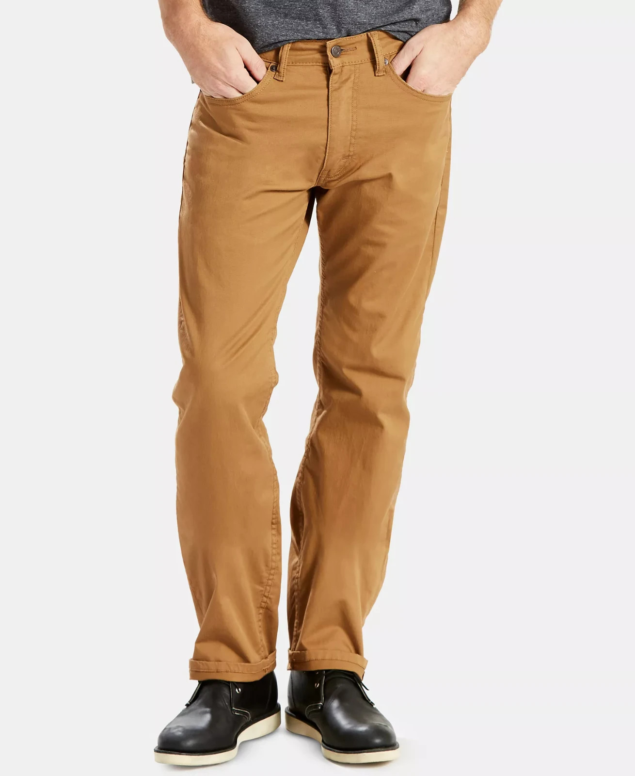Levis 505 Jeans Men s Stretch Regular Fit Zip Olive , Black , Navy , Khaki
