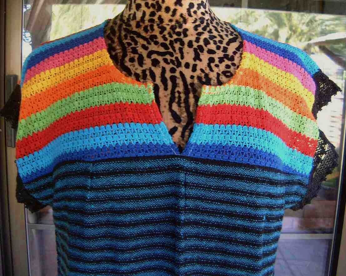 Fringe Trim Sleeveless Top Or Swim Suit Cover Up Sz. XL 44″ Bust