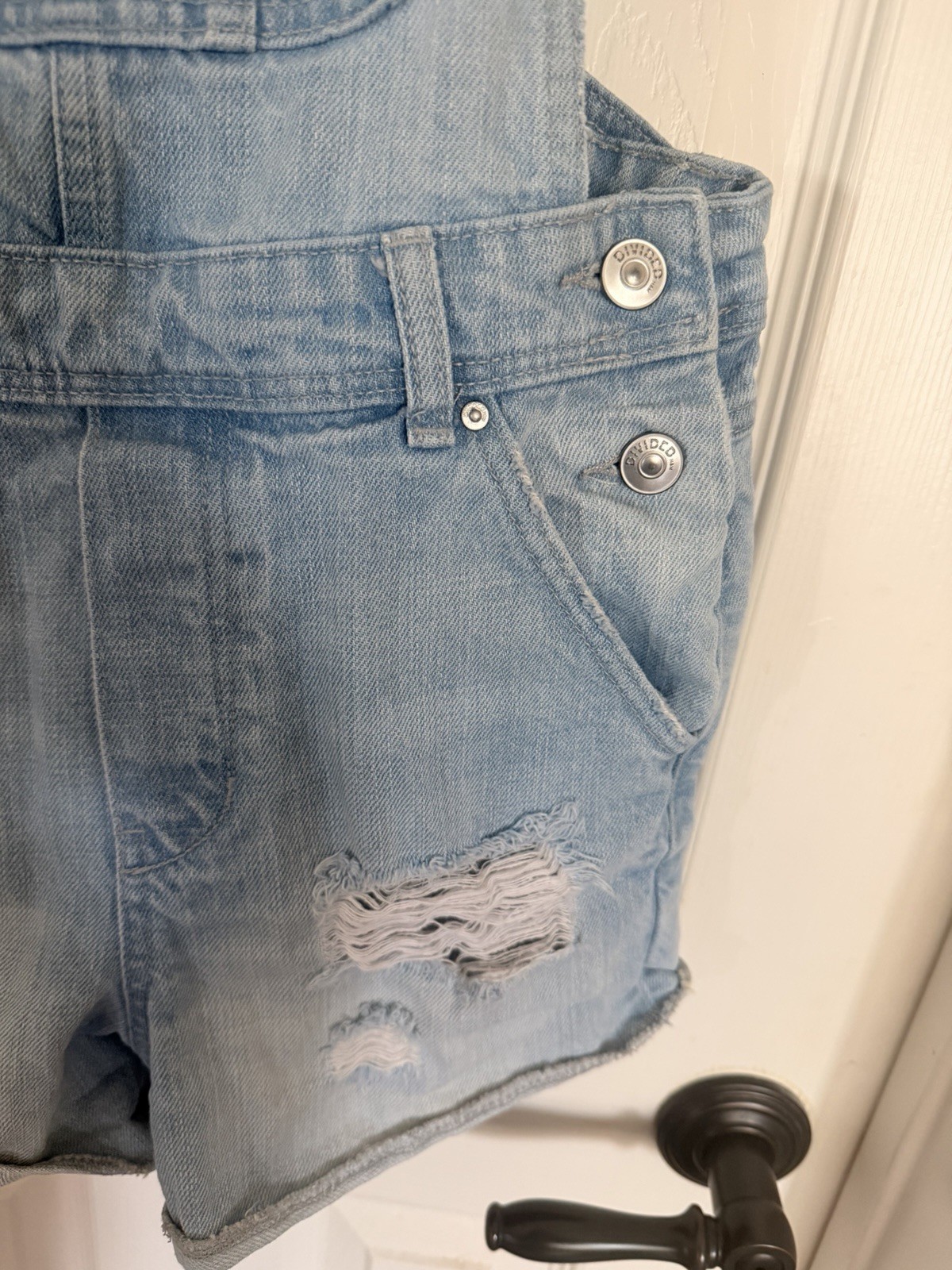 H&M Coachella Edition Women’s Blue Denim Overall Shortalls Romper Sz S