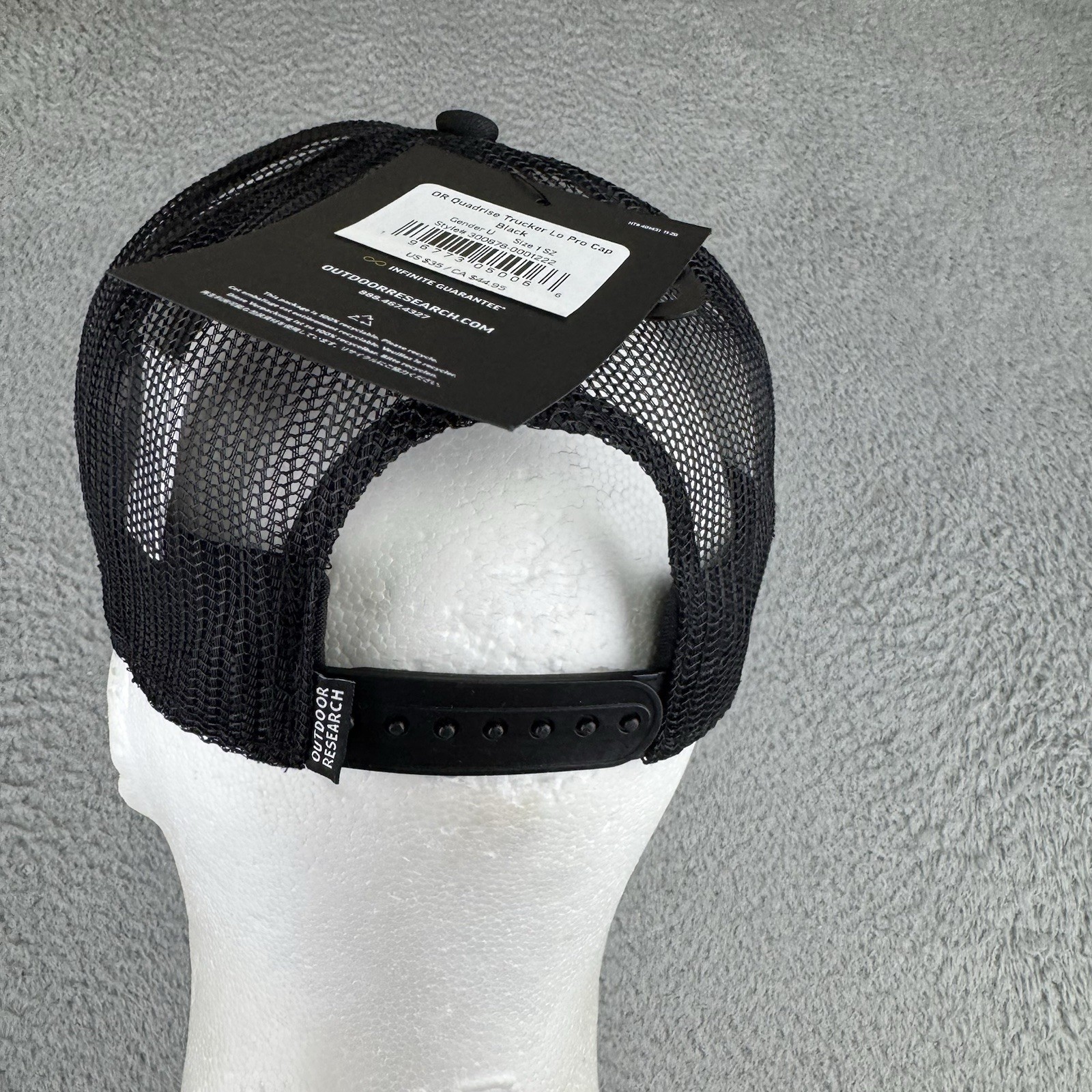 Outdoor Research OR Quadrise Trucker Lo Pro Cap Hat Black Nwt