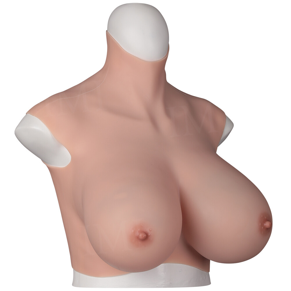 IMI 9th Flocking Silicone Breast Form Boobs B-K Cup Breastplate for Crossdresser