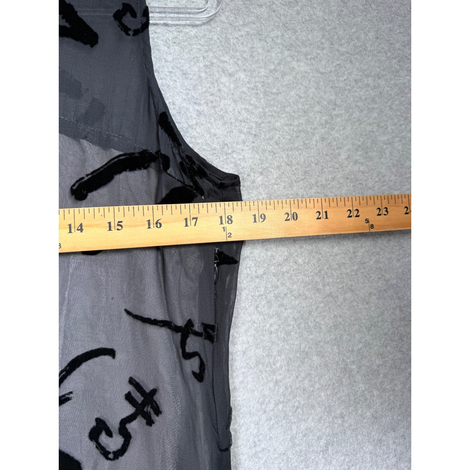 Simone Chin-Chin Dress Women M Black Calligraphy Devore Silk Burnout Avant Garde