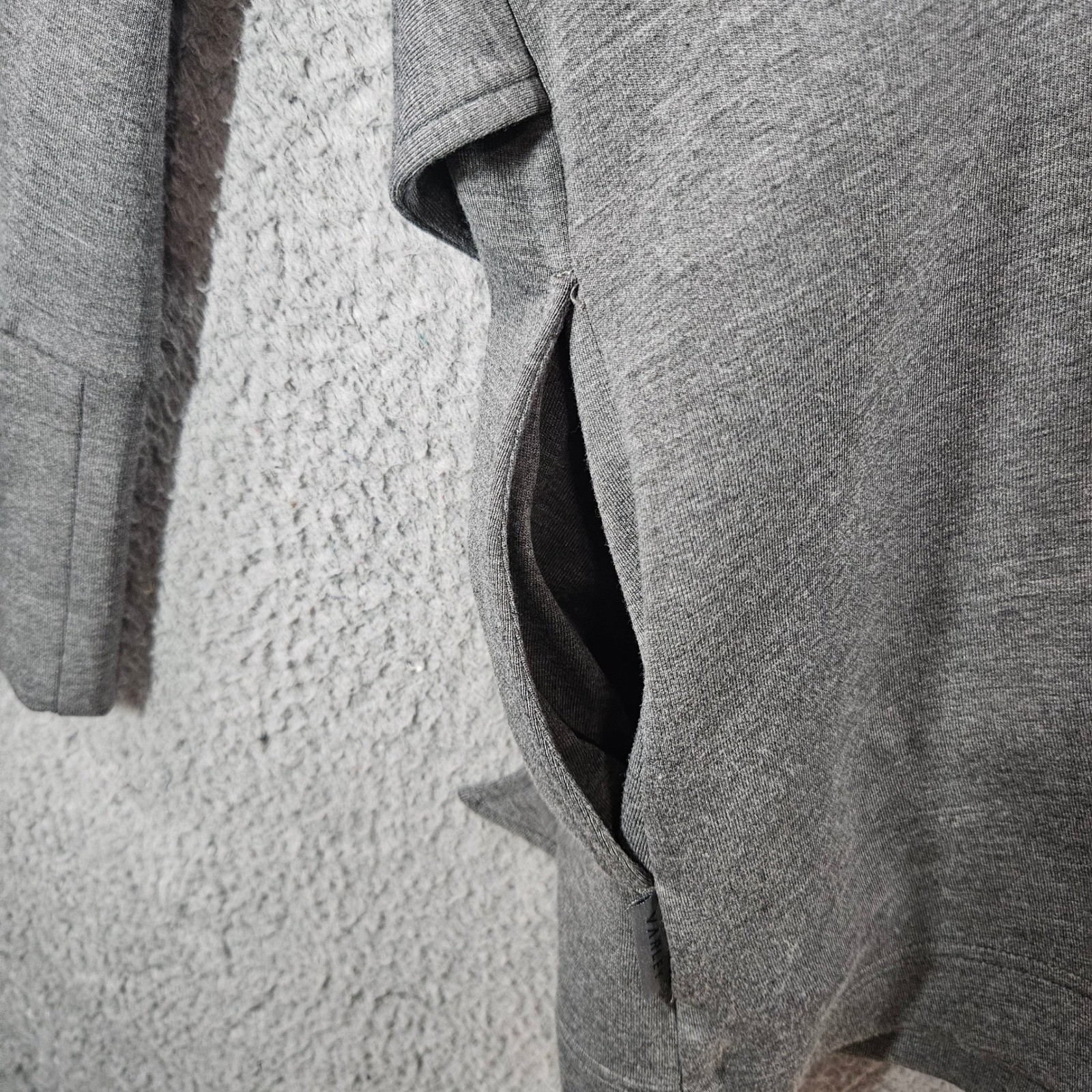 Varley Anset Jacket Grey Lightweight Doubleface Belted Snap Front Womens Large