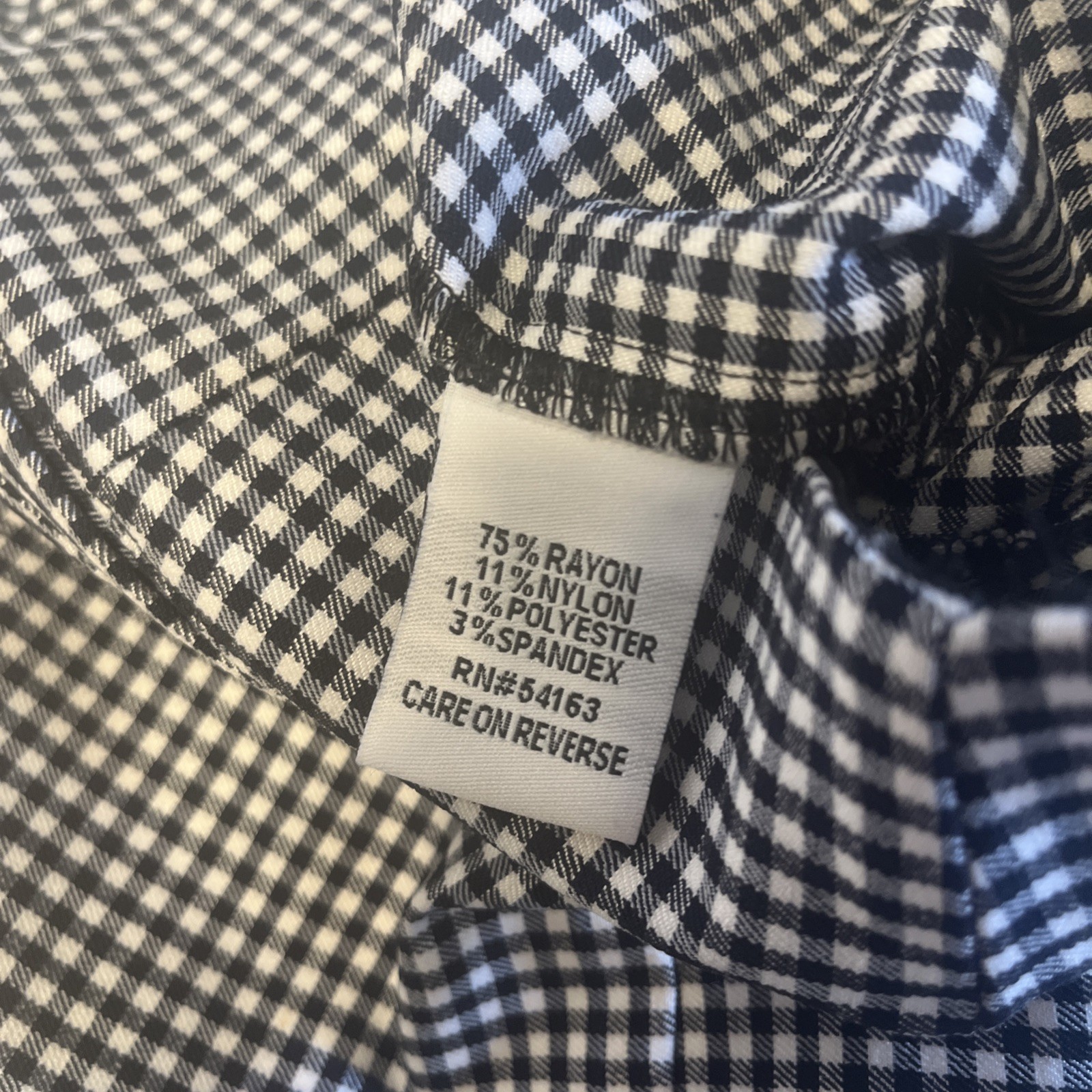 Calvin Klein Womens Pants Size 4 Black White Checker Stretch Career Slim Fit