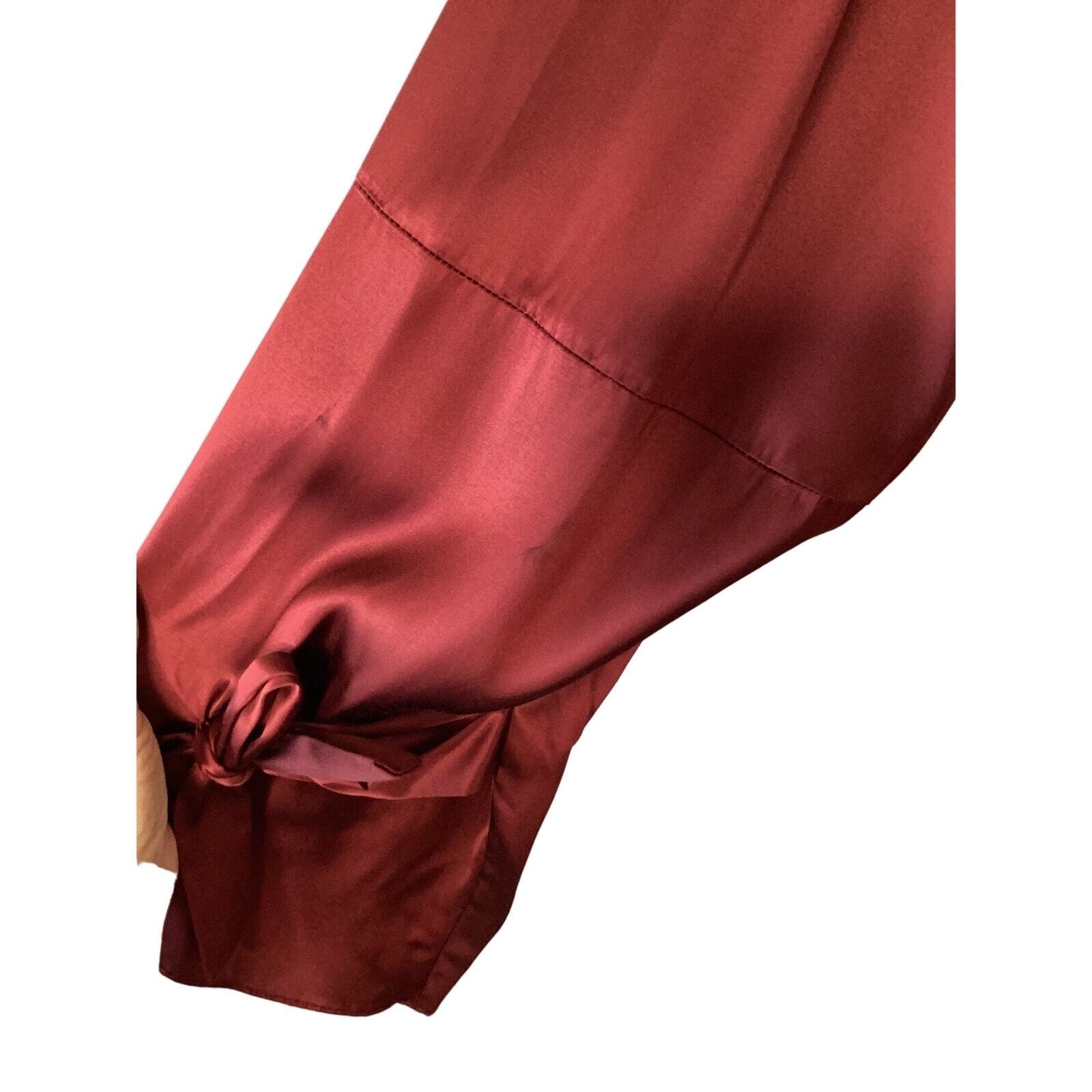Tanya Taylor One Shoulder Mini Dress Womens 12 Burgundy Good Satin Asymmetrical