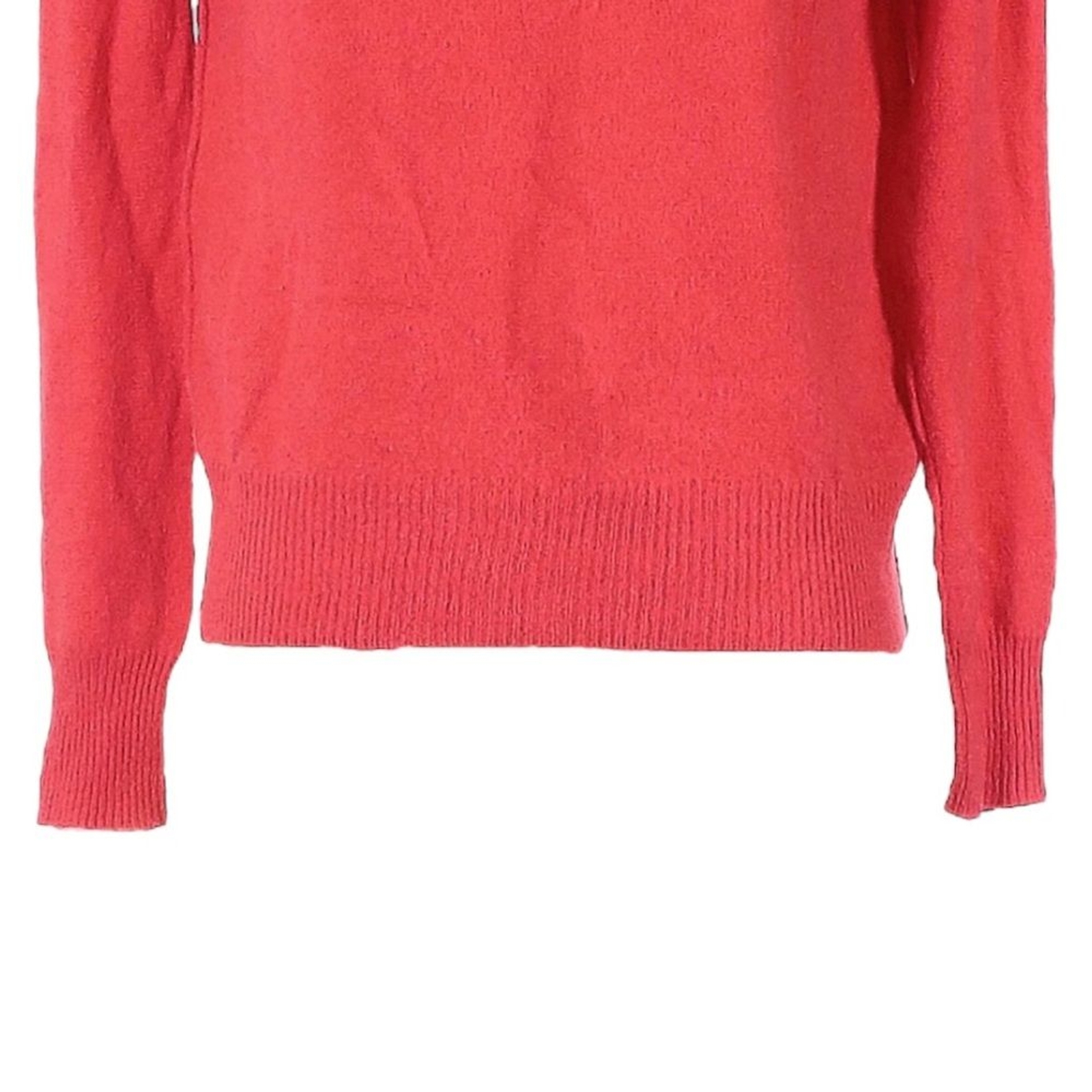 Sea Bleu Cashmere Crewneck Sweater XS Coral Red 100% Cashmere Ribbed