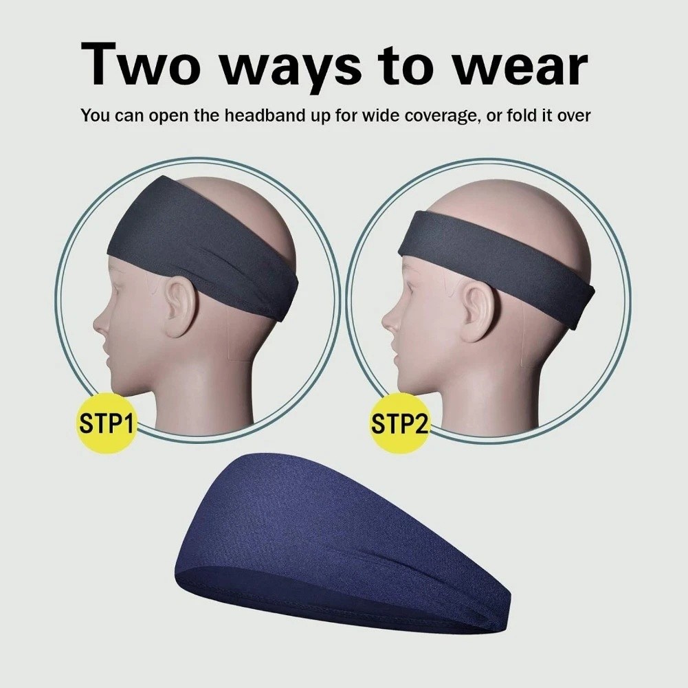 5 Pack Sports Headbands for Men & Women, Moisture Wicking Workout Sweatbands US