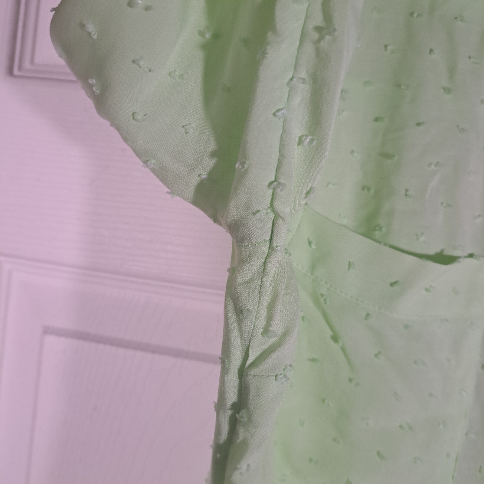Candies Button Up Shirt Womens Size XS Green Cuffed Textured Sheer NWT $38.00