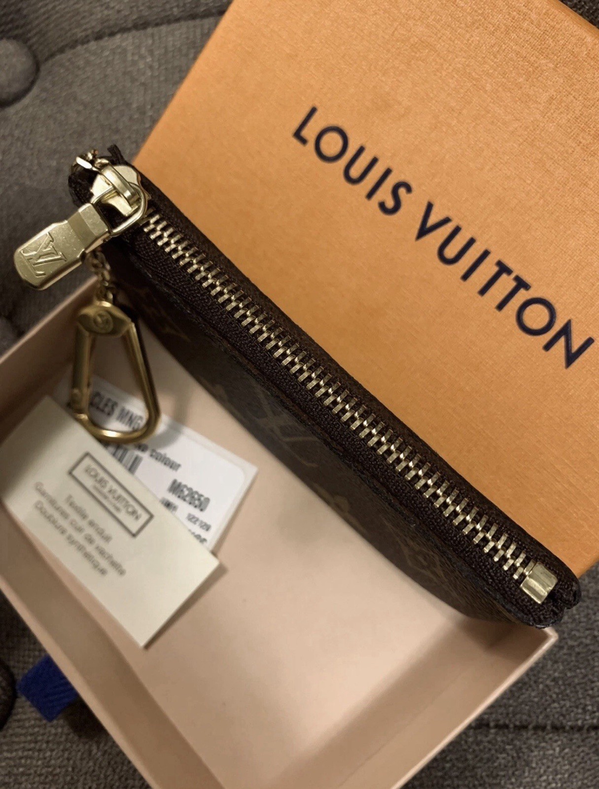 Louis Vuitton Authentic Card/Key/Coin Pouch Brown Monogram (Brand New with Box)