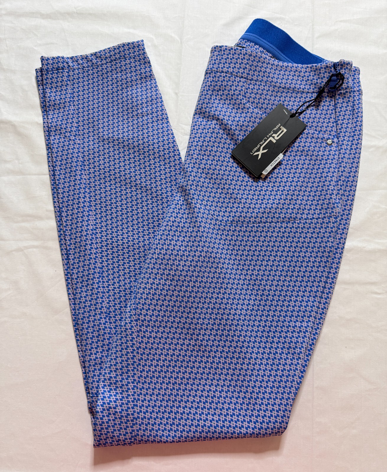 NWT WOMEN’S RLX RALPH LAUREN GOLF PANTS – SIZE: 6 – MULTI LT BLUE W/ PINK (A4.8)