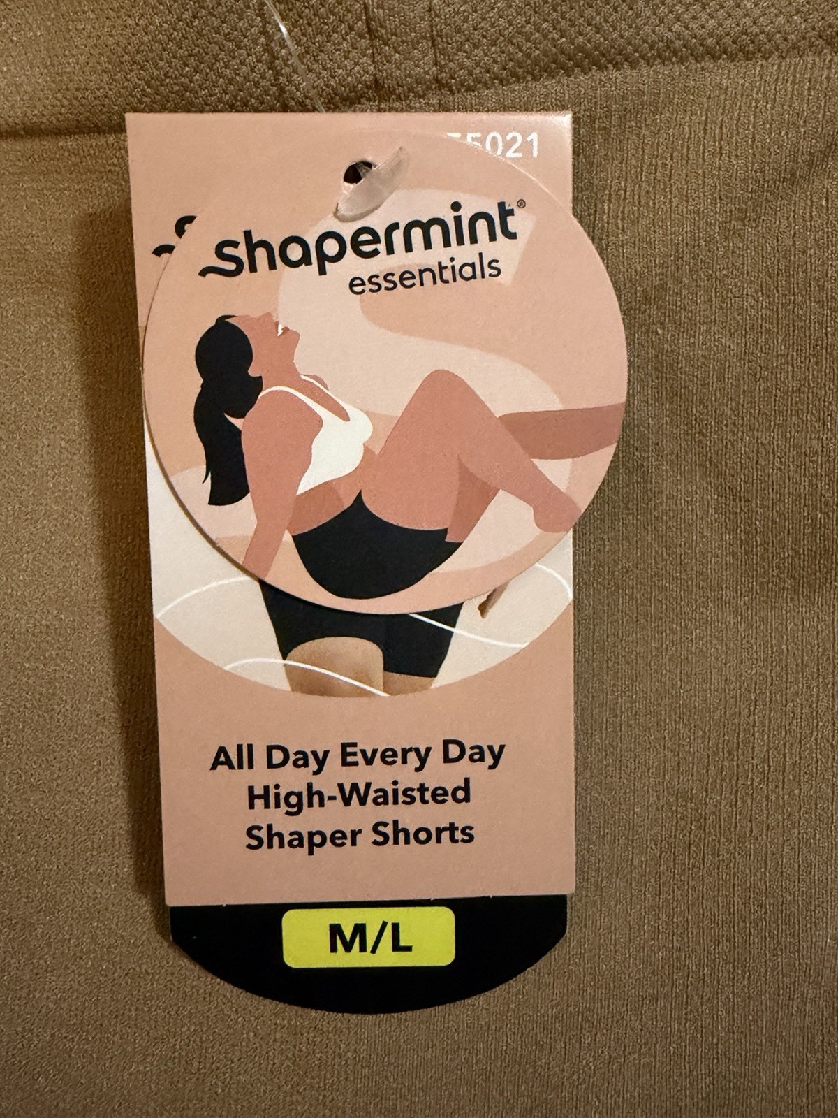 Shapermint High Waisted Shaper Shorts Womens Medium/Large Tan Tummy Control