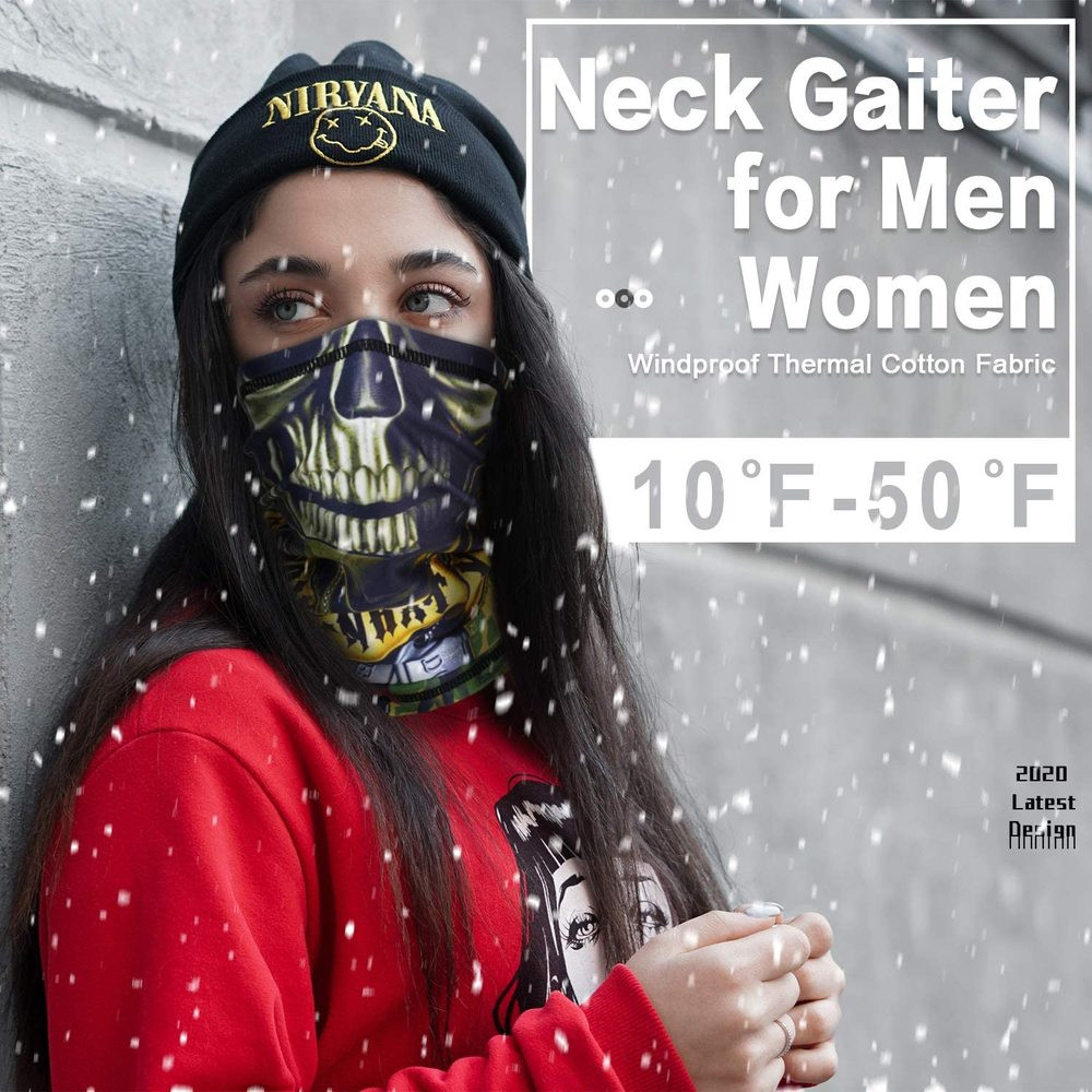 Skull Mask Neck Gaiter Scarf Headwear Halloween Mask Balaclava Face Mask Bandana