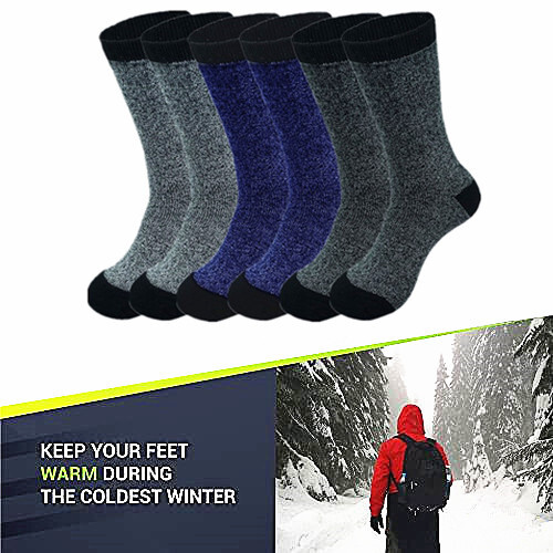 3-12 Pairs Mens Winter Heavy Duty Warm Thermal Heated Crew Boots Socks Size 9-13