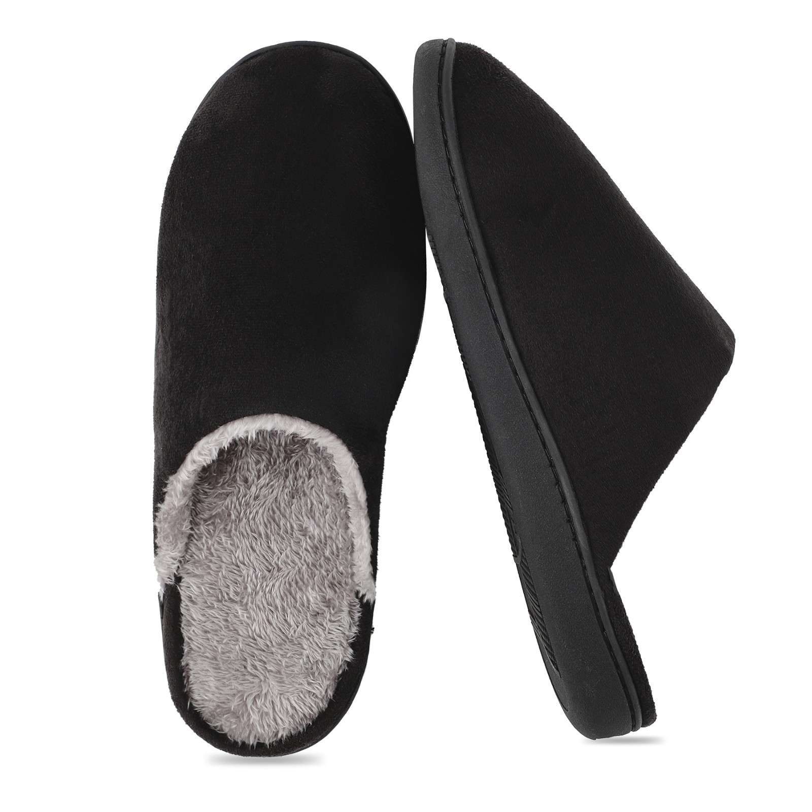 riemot Mens Memory Foam Indoor Bedroom Slippers Winter Warm Fluffy House Shoes